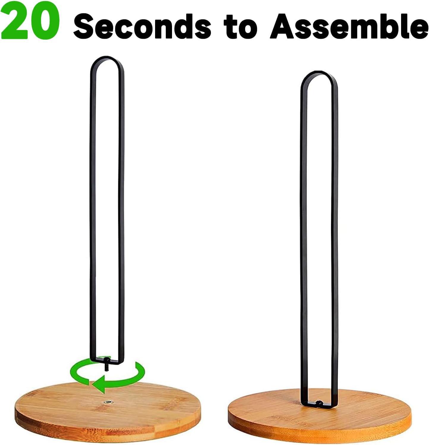 TONLEA Wooden Paper Towel Holder Countertop, Kitchen-Towel-Holder FreeStanding with Non-Slip Base for Bathroom - Image 5