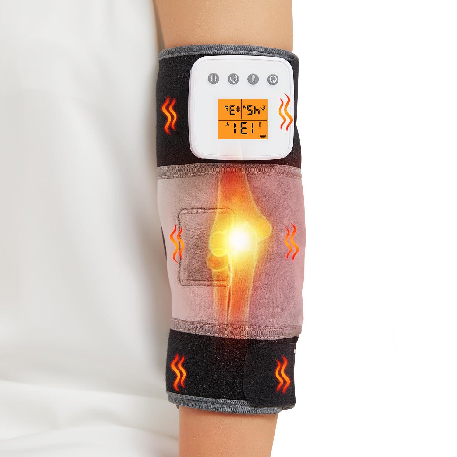 AOKESTE Cordless Elbow Heating Pad for Tennis Elbow Relief,Vibration Massage Heated Elbow Brace for Cubital Tunnel,Rechargeable Heating Pad for Elbow for Tendonitis,Arm Elbow Massager for Pain Relief