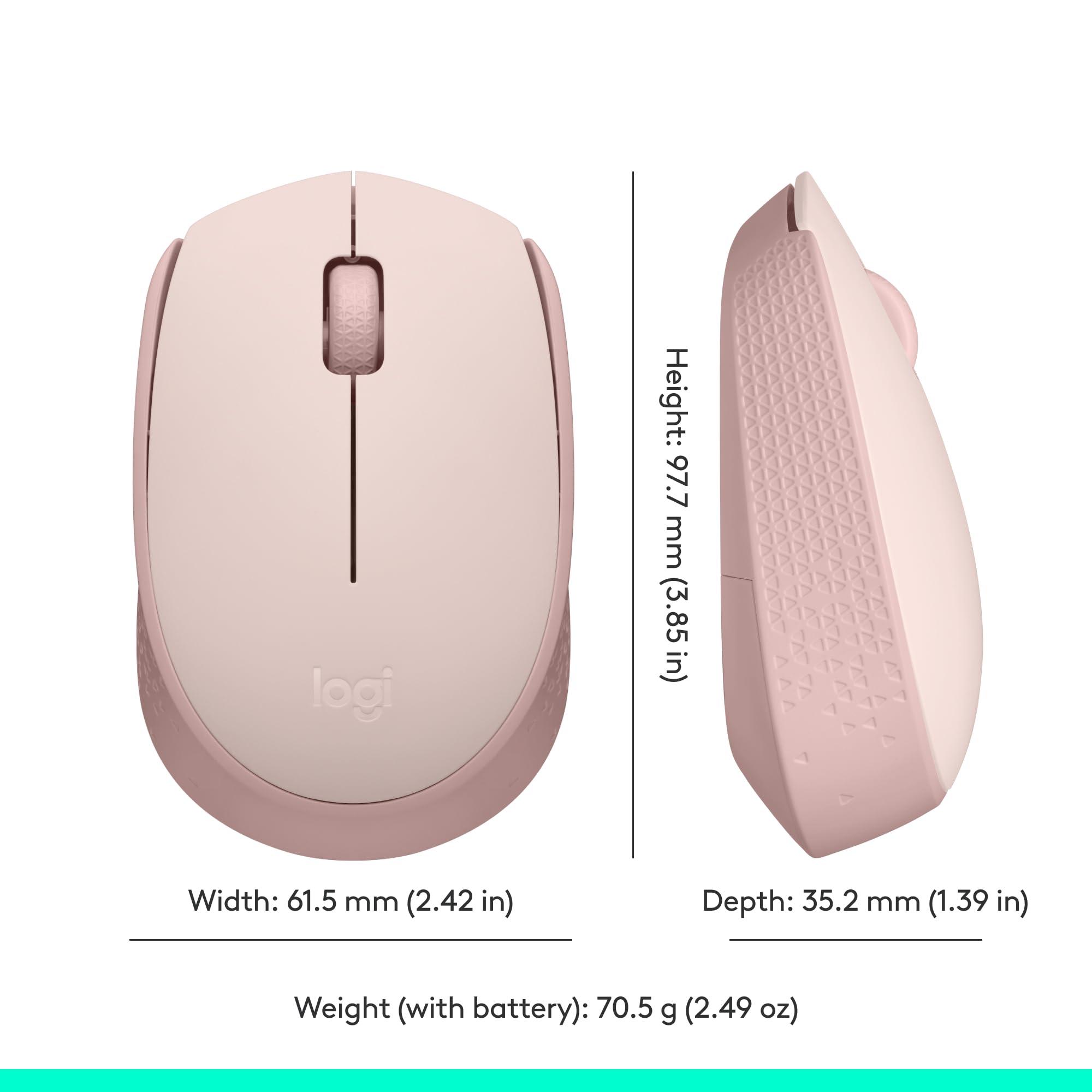 Logitech M170 Wireless Mouse for PC, Mac, Laptop, 2.4 GHz with USB Mini Receiver, Optical Tracking, 12-Months Battery Life, Ambidextrous - Rose (Renewed) - Image 9