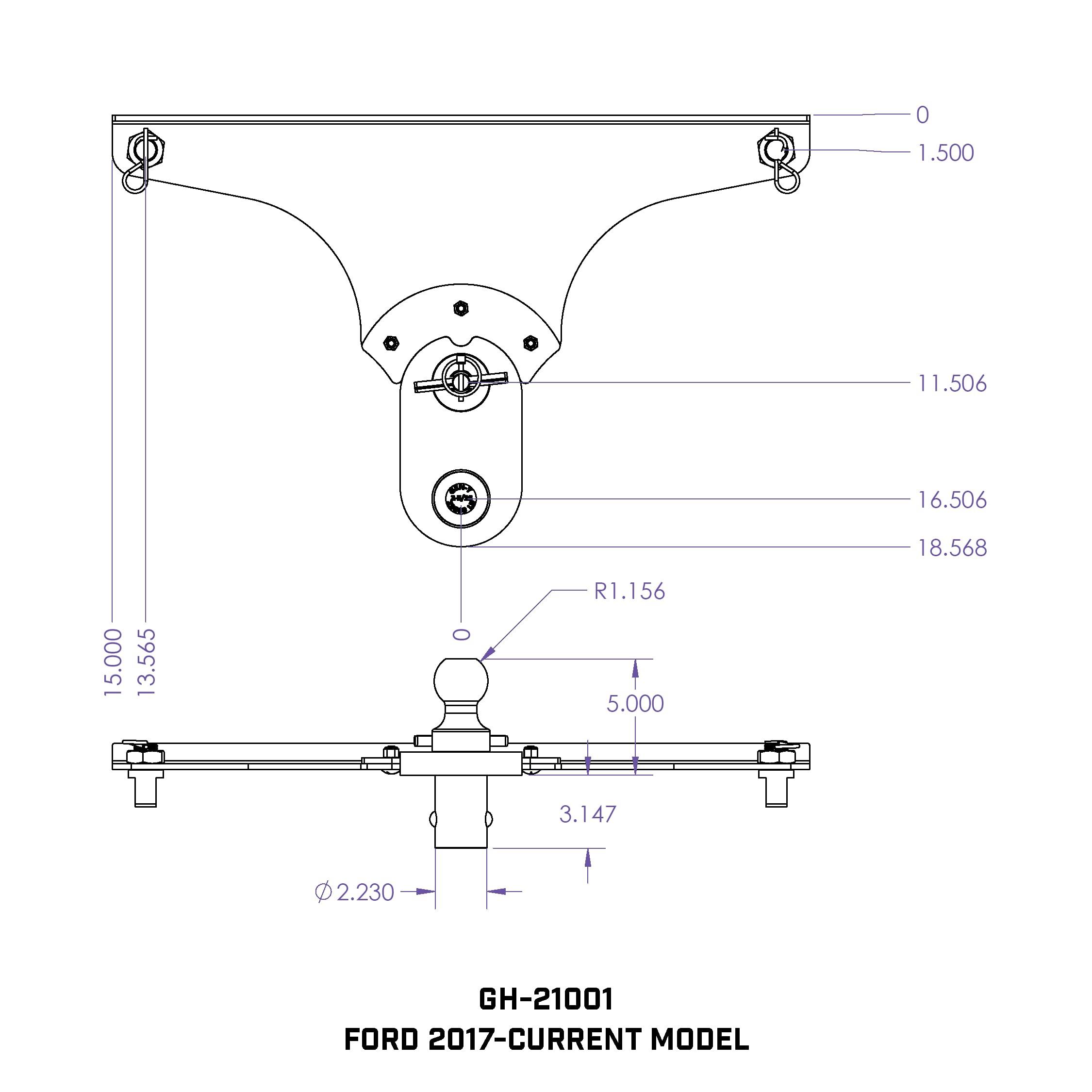 GEN-Y GH-21001 GoosePuck 5" Offset Gooseneck Ball for OEM Puck Mount System fits Ford 2017 to Current - 25,000 LB Towing Capacity - Image 6
