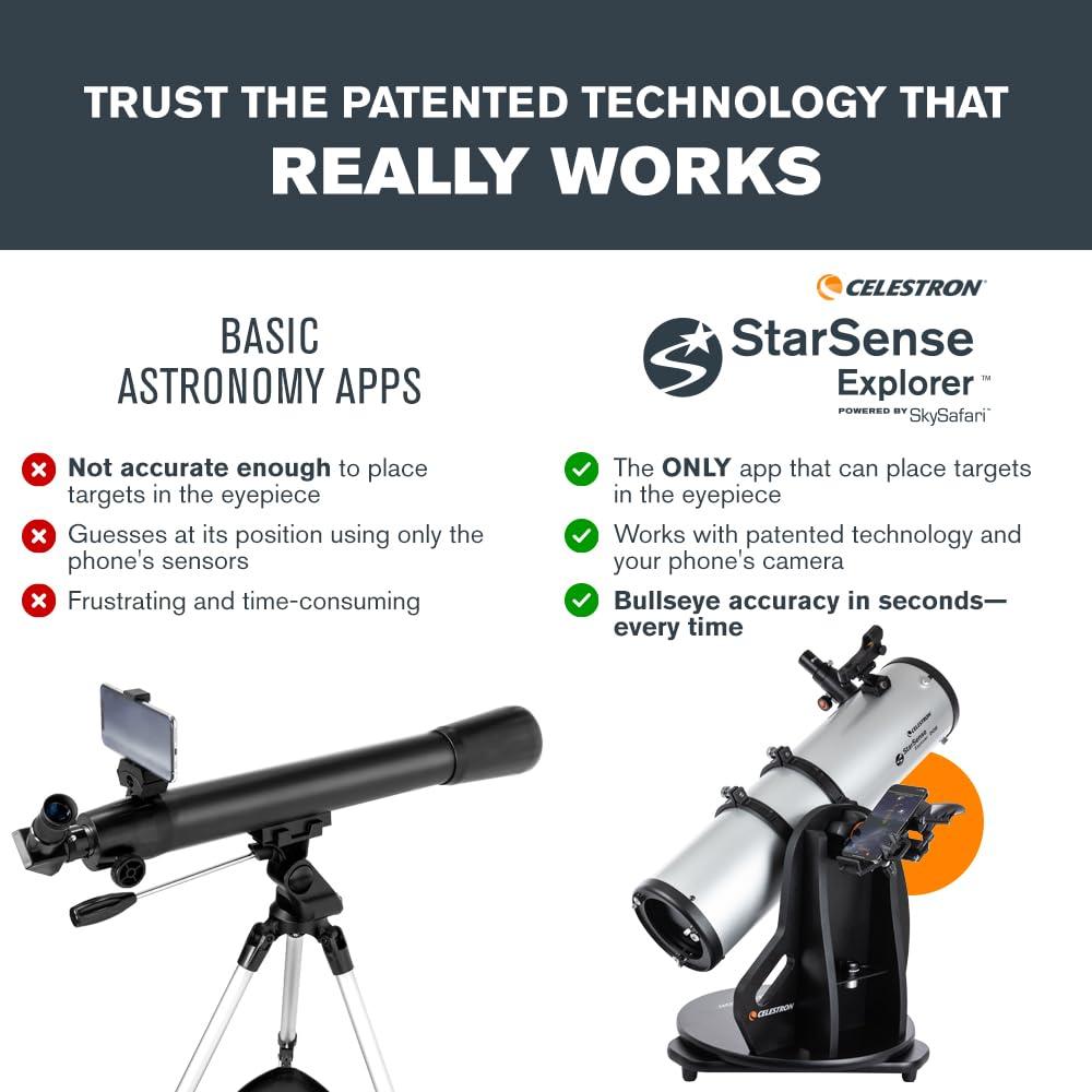 Celestron 22482 StarSense Explorer 150mm Tabletop Dobsonian Smartphone App-Enabled Telescope Works with StarSense App to Help You Find Nebulae, Planets & More – iPhone/Android Compatible - Image 8