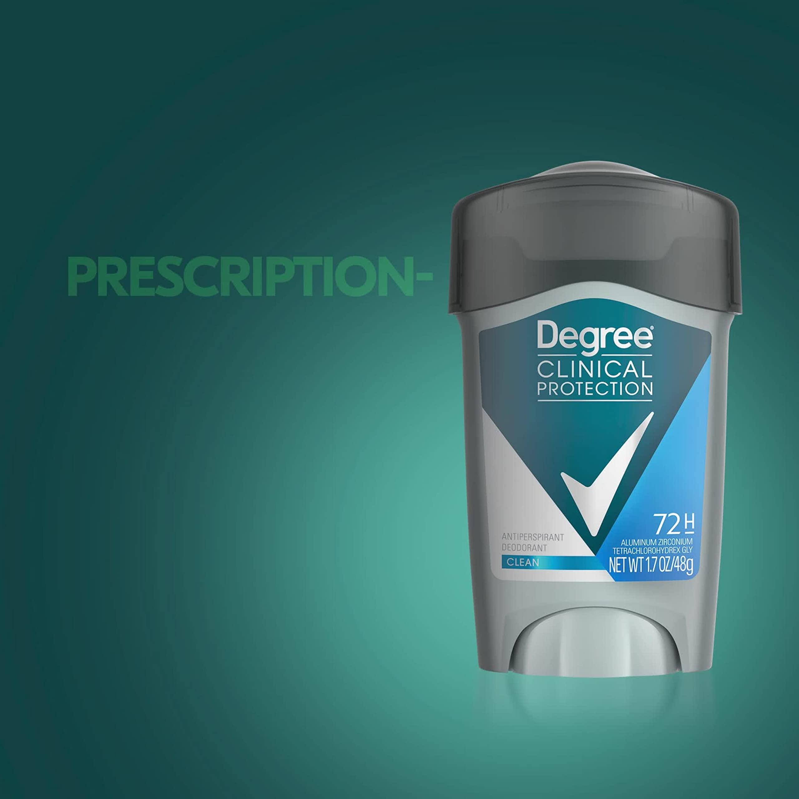 Degree Men Antiperspirant Deodorant Clean 72-Hour Sweat & Odor Protection Prescription-Strength Antiperspirant For Men with MotionSense Technology 1.7 oz - Image 5