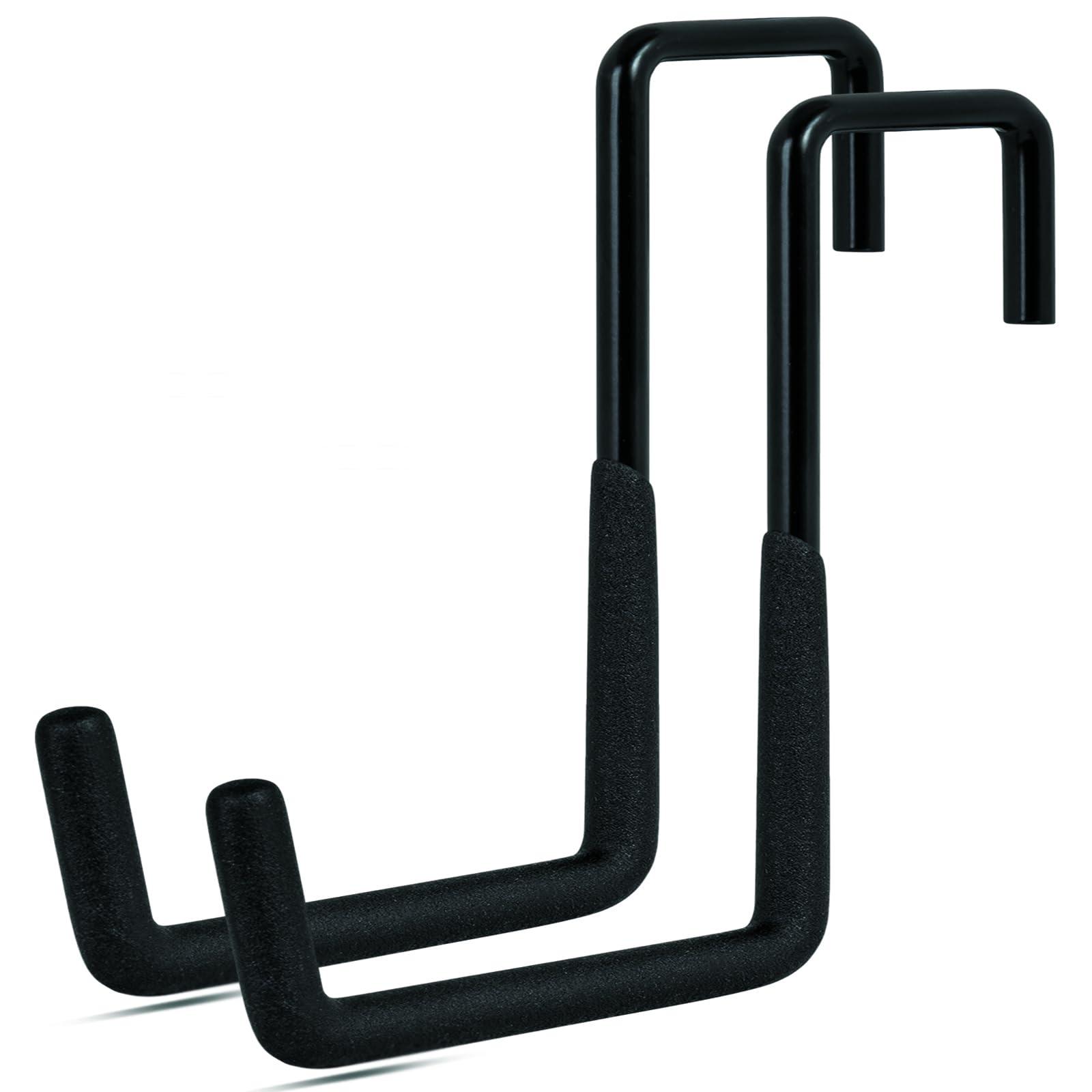 Gueryee Rafter Hanger Hook 2 Pcs, Large S Hooks, Upgraded Fence Hangers, Ladder and Bike Hanging Hooks for Storage, Heavy Duty Garage Utility Rafter Hook for Hanging Hose, Plants, Chairs and More