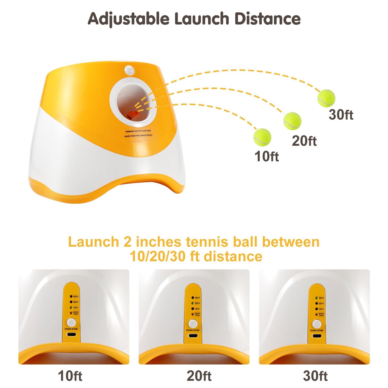 Best Automatic Ball Launcher for Dogs, USB Rechargeable Power - Indoor & Outdoor Dog Ball, Interactive Dog Fetch Tennis Ball Launcher Machine Toy for Small and Medium Dogs Comes with 3 Tennis Balls - Image 4