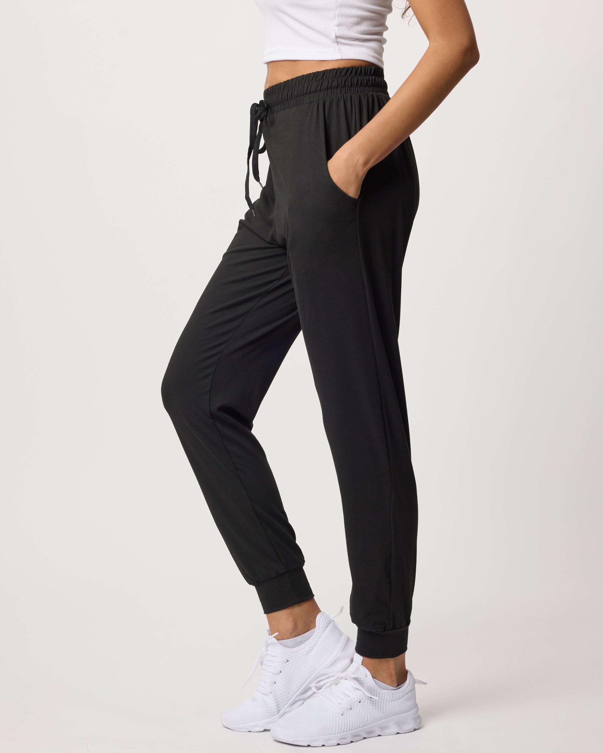 Real Essentials 3 Pack: Women's Ultra-Soft Lounge Joggers Sweatpants Athletic Yoga Pants with Pockets (Available in Plus) - Image 5