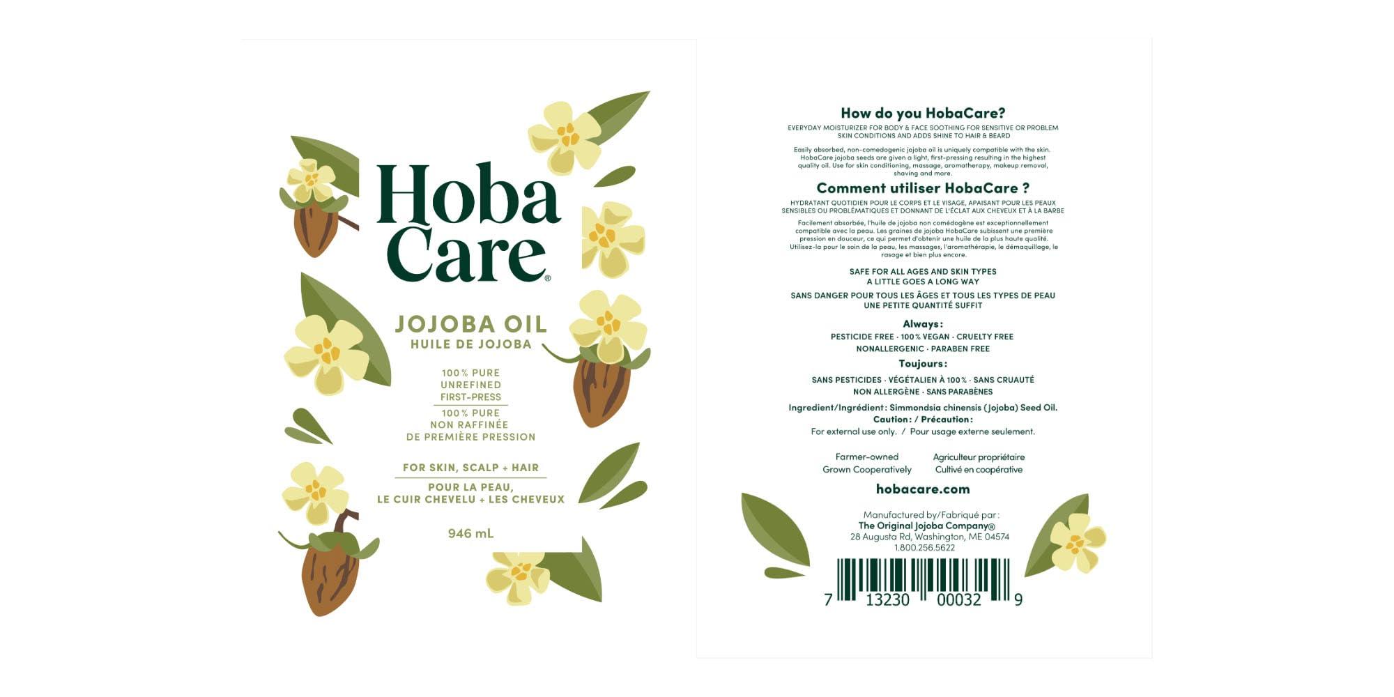 HobaCare Jojoba Oil - 100% Pure, Unrefined Jojoba Oil for Skin & Nails - Moisturizing Body Oil & Face Moisturizer for Dry Skin - Natural Jojoba Oil for Hair & Beard Care (32 fl oz) - Image 8