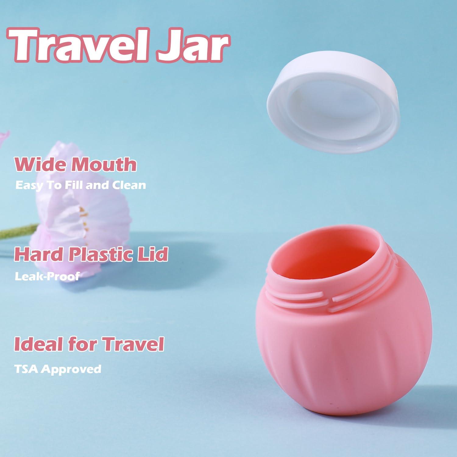 Travel Containers for Toiletries, GLAMFIELDS TSA Approved 1.7oz 50ml Travel Size Silicone Cream Jars BPA Free, Leak-proof Travel Essentials with Lid for Cosmetic Face Hand Body Cream Orange (4 Pack) - Image 5