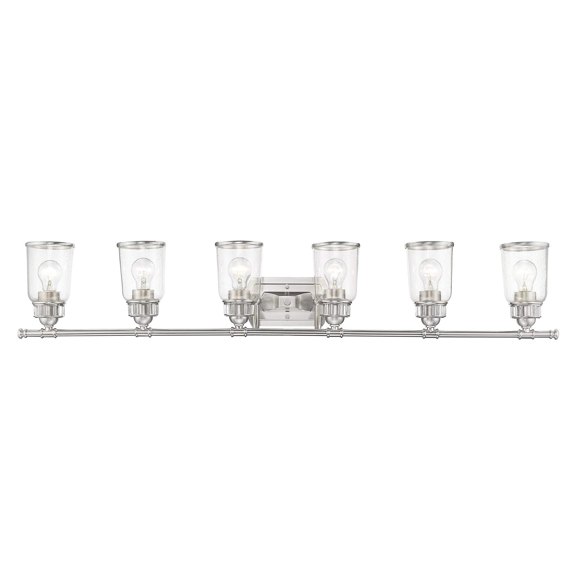 Livex Lighting 10516-91 Lawrenceville 6 Light Bath Vanity, Brushed Nickel, 47.5 x 7.25 x 8.25