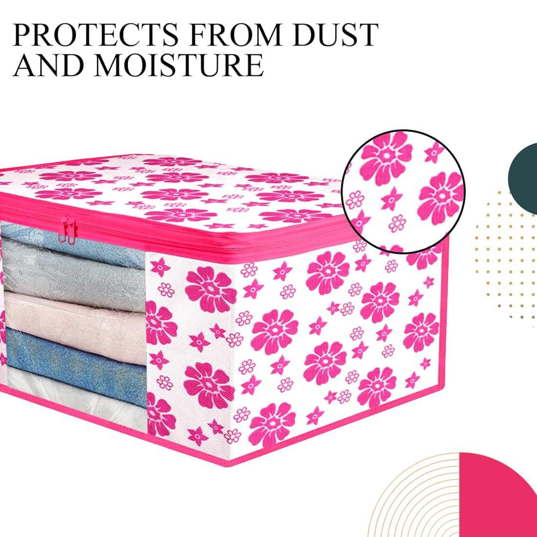 ANKIT INTERNATIONAL Garment Cover Presents Non Woven Floral print Saree Cover Storage Bags for Clothes pack of 6 - Image 6
