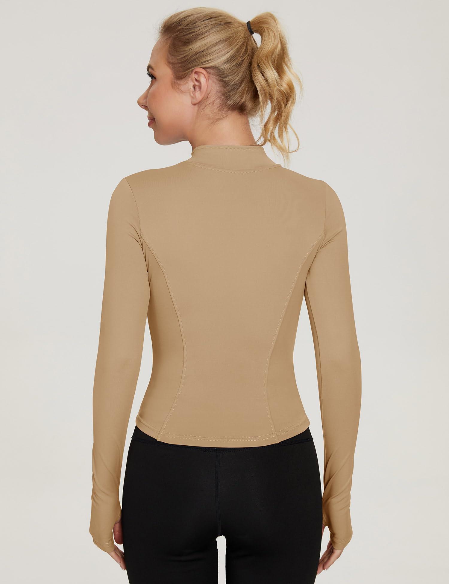LUYAA Women's Workout Jacket Lightweight Zip Up Yoga Jacket Cropped Athletic Slim Fit Tops - Image 5