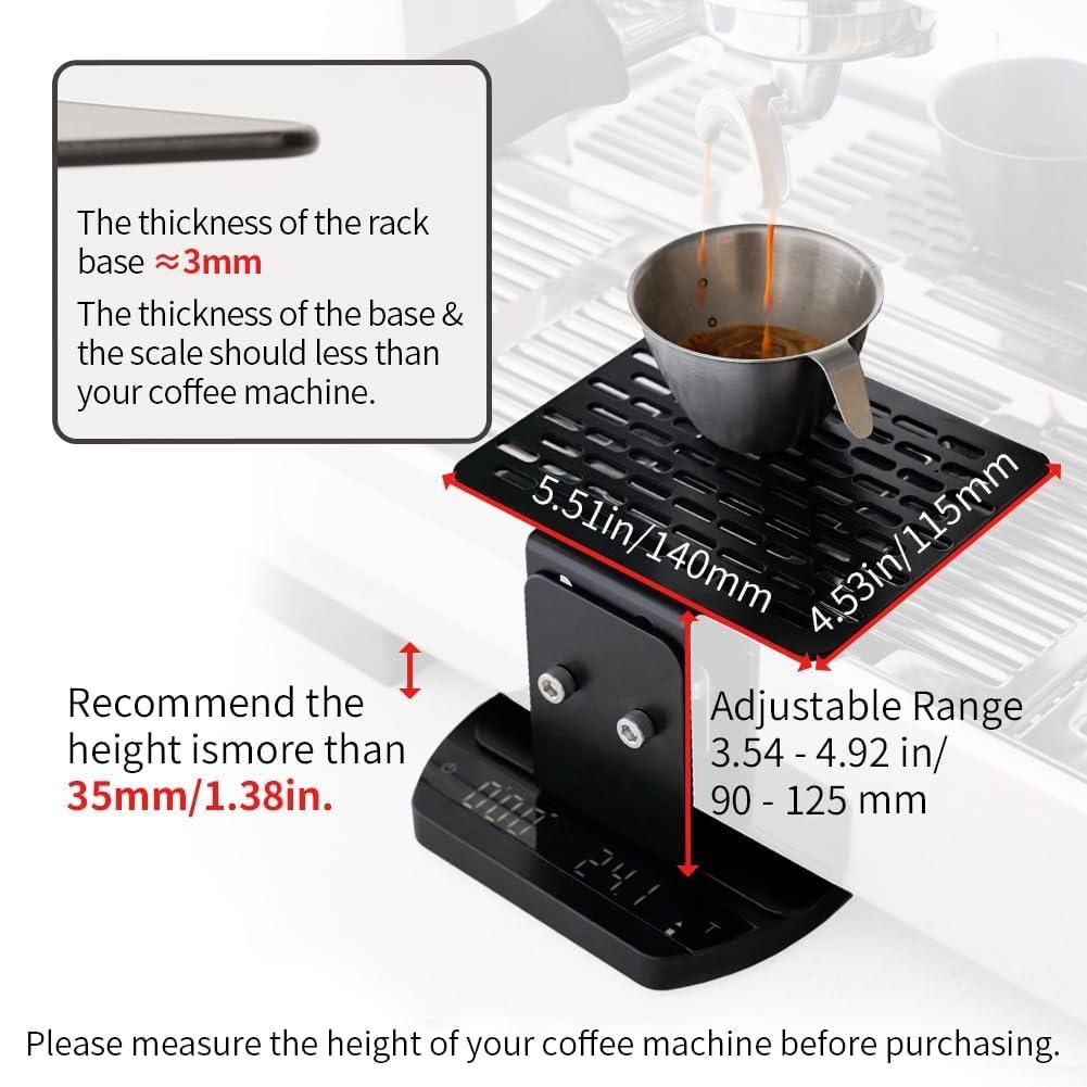 watchget Coffee Weighing Rack Espresso Machine Electronic Scale Weighing Stand Stainless Steel Coffee Scale Rack Stem Waterproof Scale Rod Protection Rack Black - Image 4