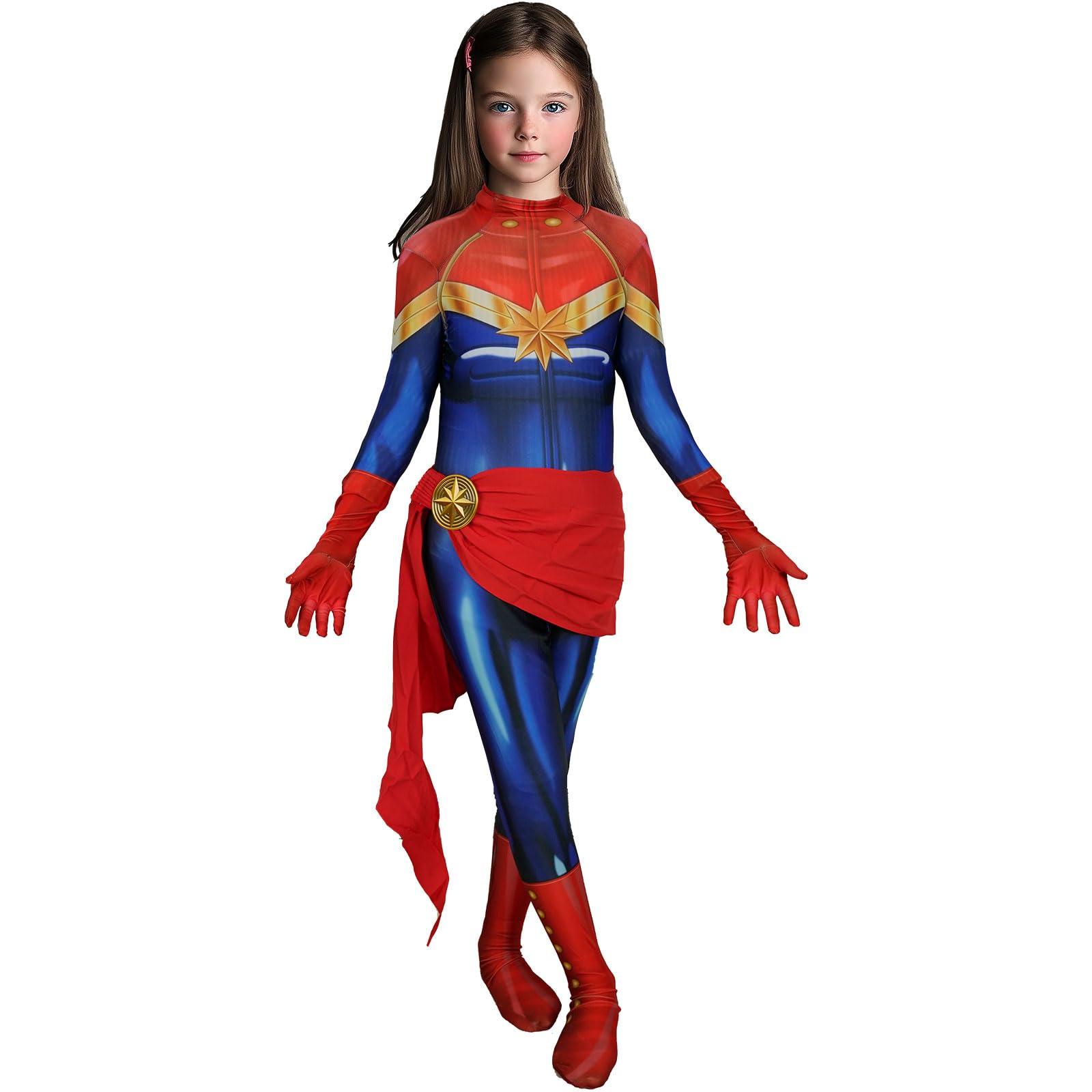 Lahnimm Girl's Superhero Cosplay Costume Halloween Spandex Jumpsuit Costume 3D Style Cosplay Suit