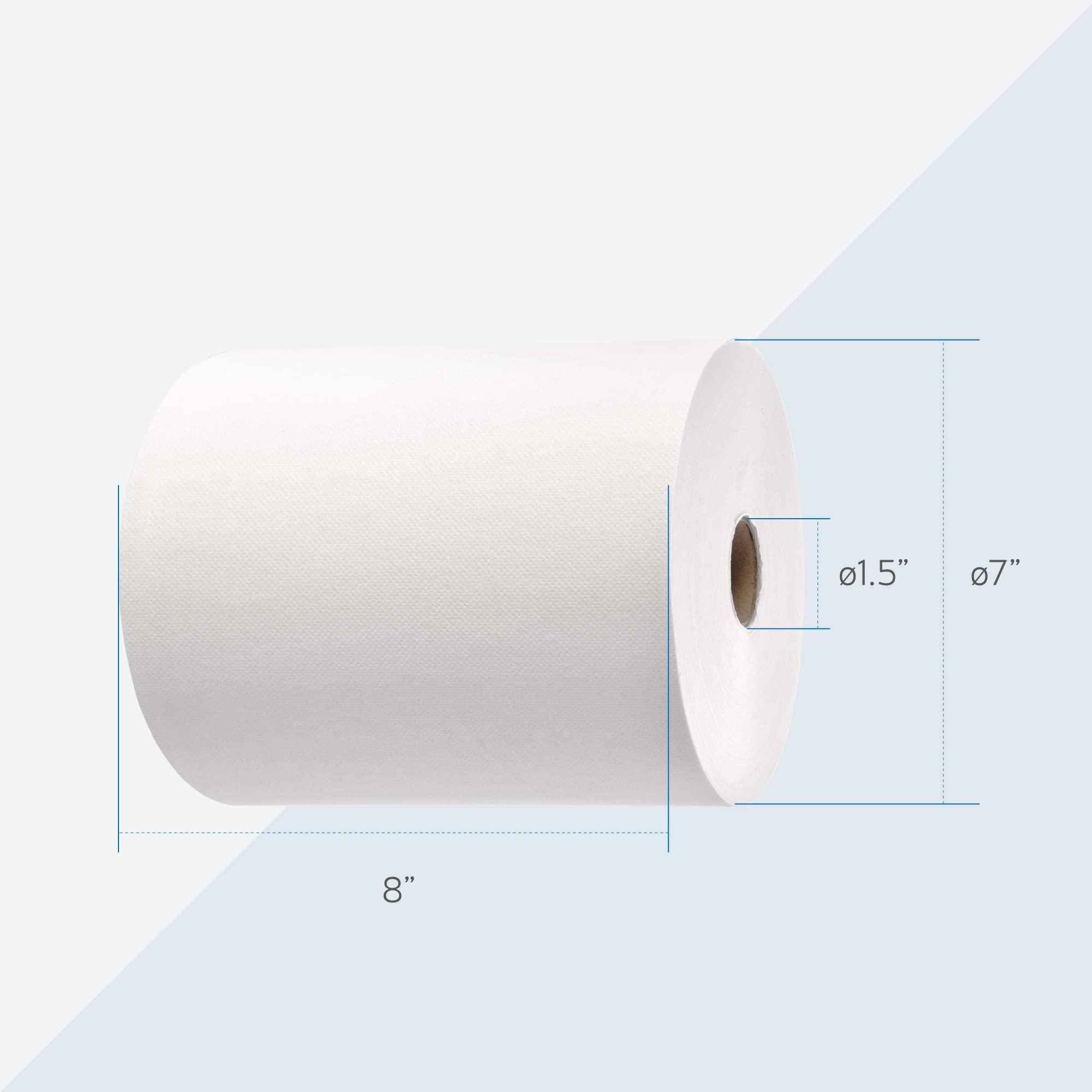 EZbrnd Premium Soft 2ply+ Hardwound Hand Towel Roll, FSC certified, 600 ft x 6 rolls, Universal 8" x 1.5" core, P2H600 - Image 2