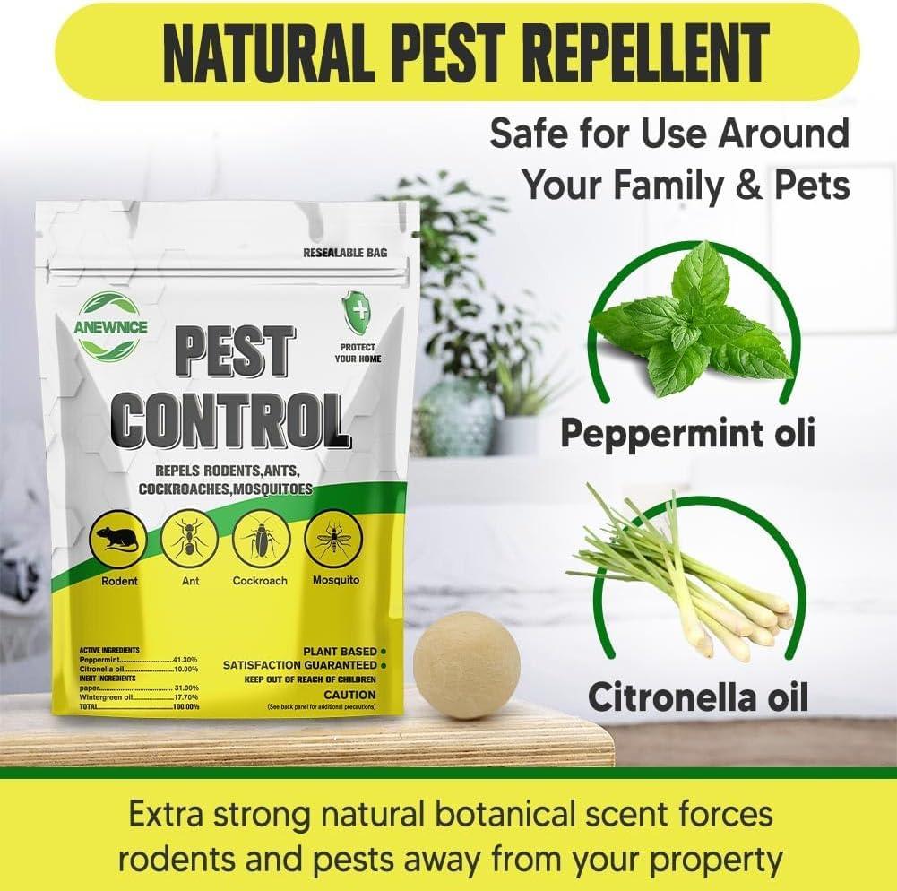 NJYNME Pest Control Balls, Peppermint Strongly Repel Rodents, Mouse, Mice, Rats, Ant, Roach, Moths & Other Pest, Indoor Mice Repellent, Mosquito Repellent-8P - Image 5