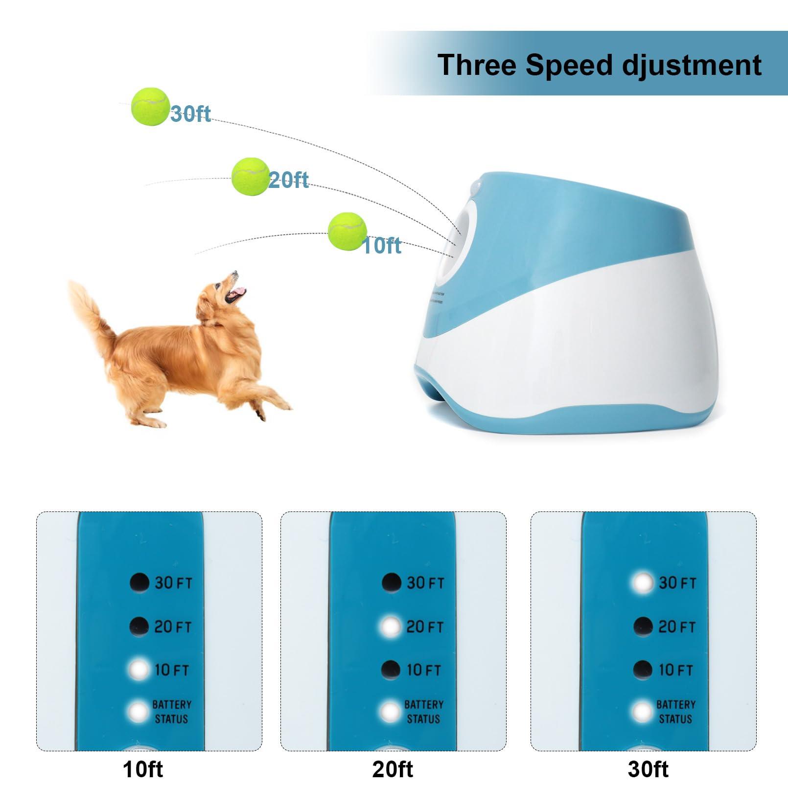 jovani Dog Ball Thrower Launcher for Small and Middle Dogs, Automatic Ball Launcher with 3 Adjustable Distance 10-30ft, Interactive Dog Toys Included 9 Mini Tennis Balls (2"), Blue - Image 4