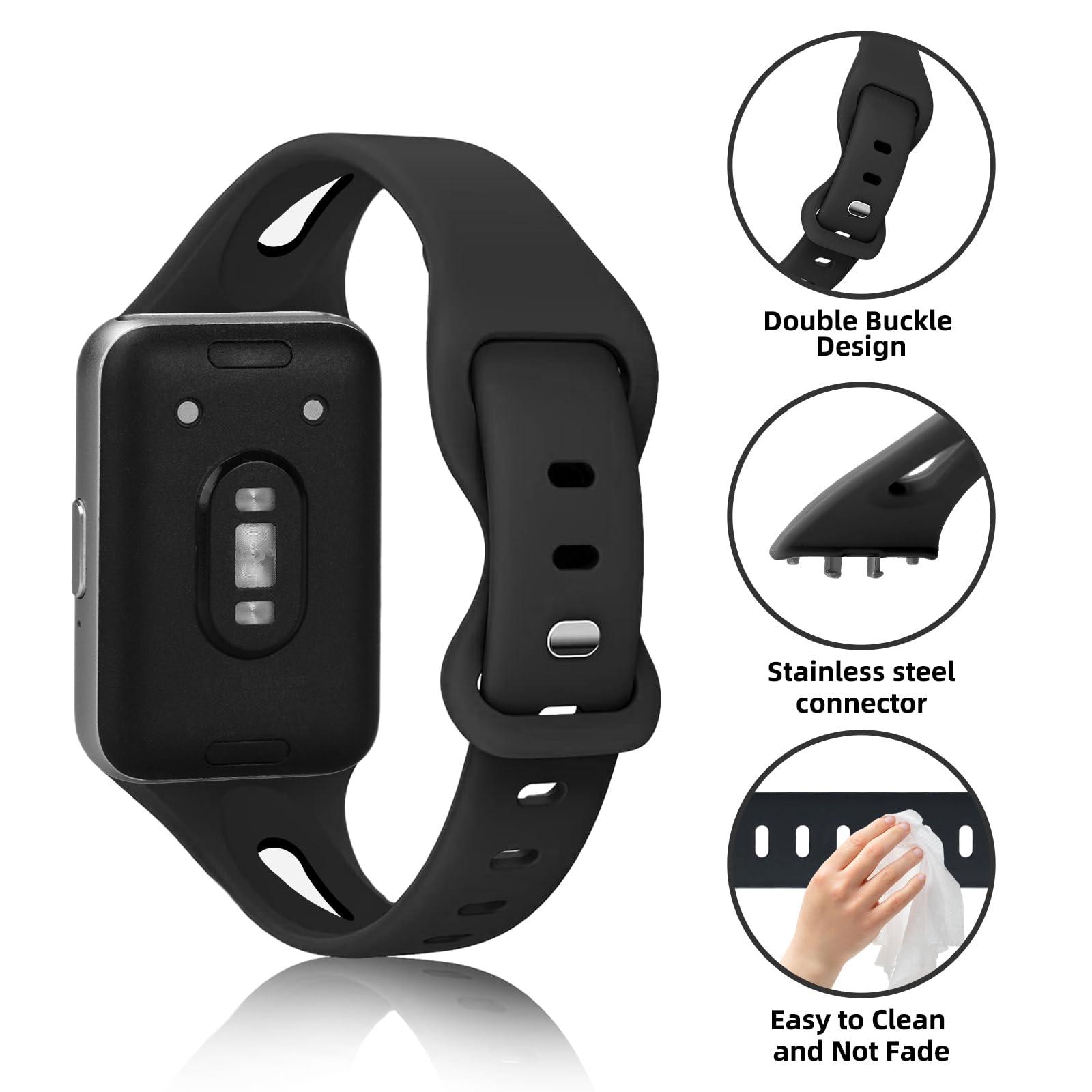 Feudet 4 Pack Silicone Bands Compatible with Samsung Galaxy Fit 3 Band for Woman and Men, Sport Breathablen Soft Replacement Wristbands,For Samsung Galaxy Fit 3 SM-R390 Smartwatch Accessories - Image 2