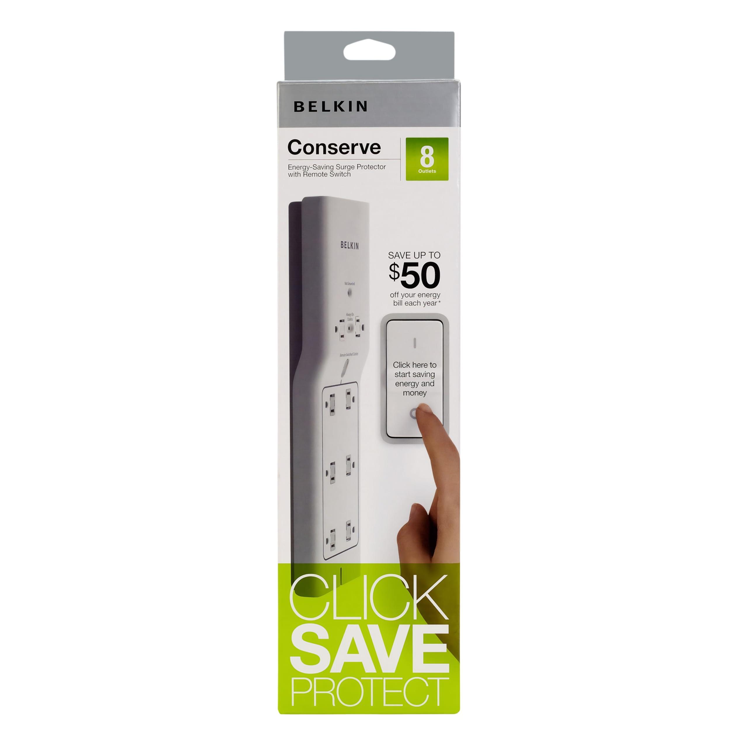 Belkin 8-Outlet Conserve Switch Surge Protector, 4ft Cord and Remote, White - Image 6