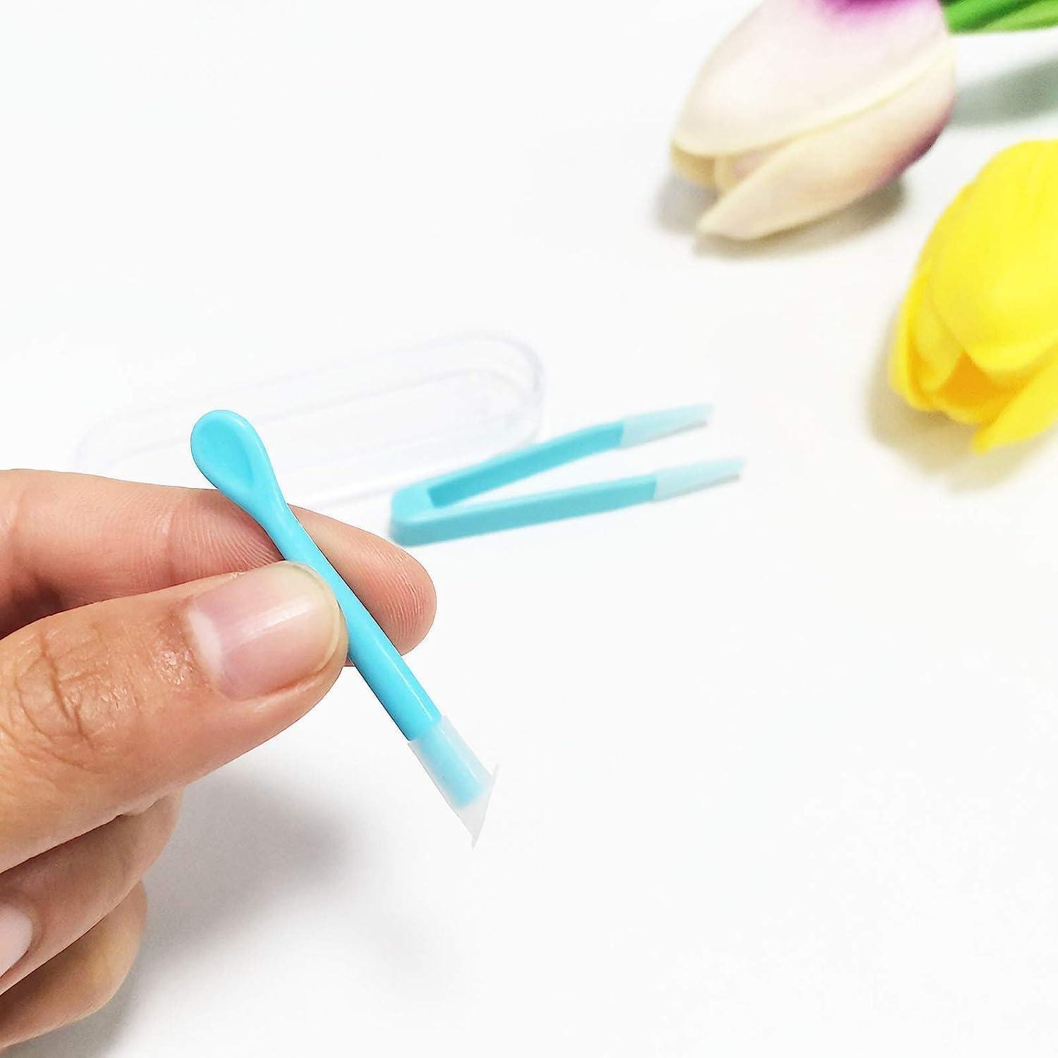 Blue Contact Applicator, Contact Lens Remover Tool, Inserter/Remover+Tweezer with Soft Tip, for Contact Lens Cases Health and Household, Contact Lens Care, Contact Applicator Tool - Image 3