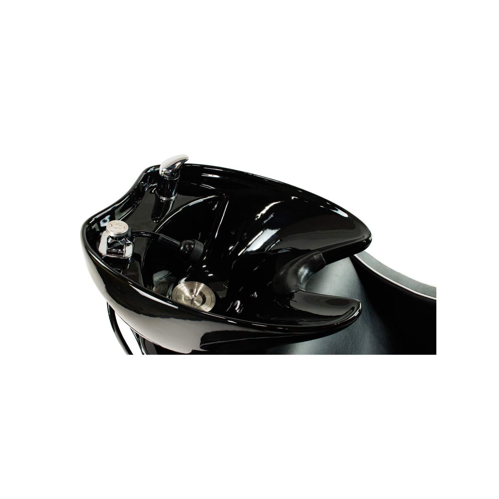 Belgrade Shampoo Backwash Unit w/Shampoo Bowl, Sink & Faucet for Beauty Spa Barber Shop, Professional Hair Salon Equipment, Black - Image 5
