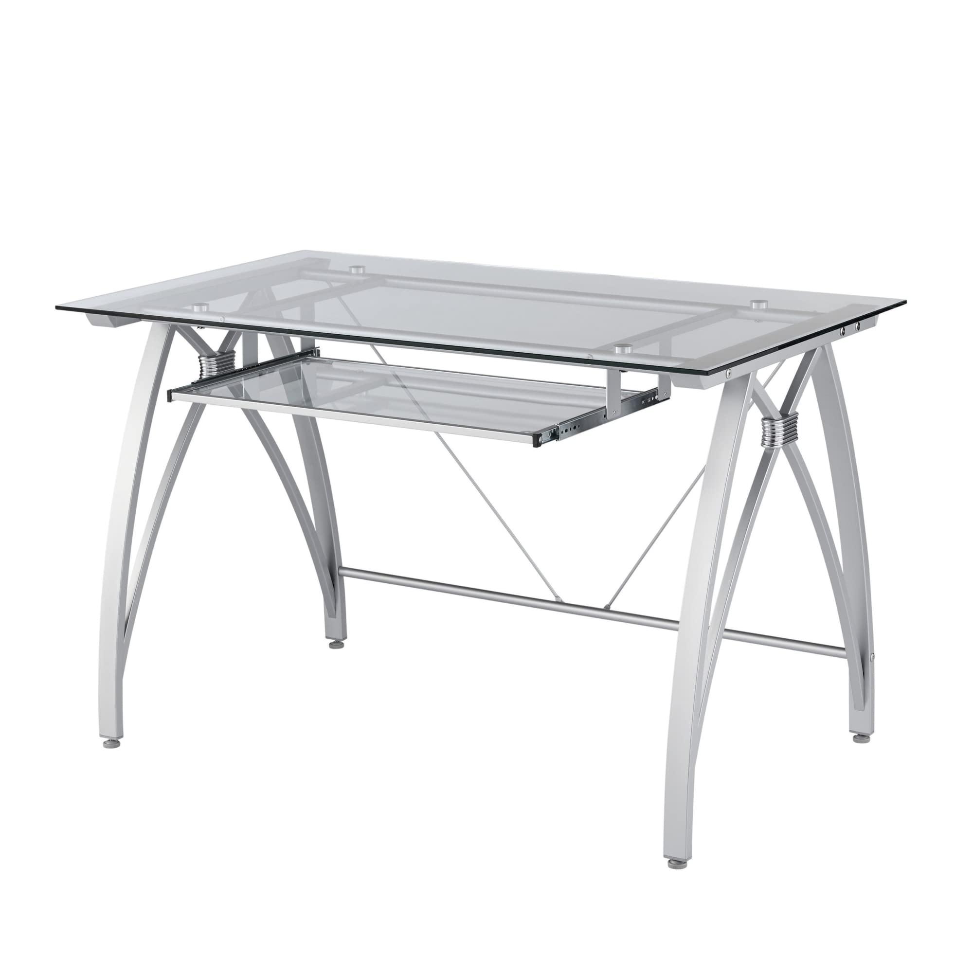 Realspace® Vista 48"W Glass Computer Desk, Silver - Image 6