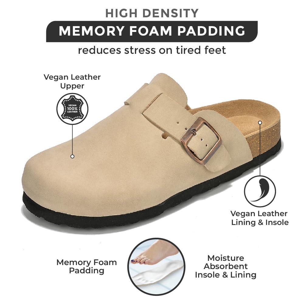 Project Cloud Genuine Leather Footbed Clogs for Women - Memory Foam Arch Support Slippers for Women - Trendy Slip-ons Women's Mules & Clogs Sandals (Benton) - Image 2