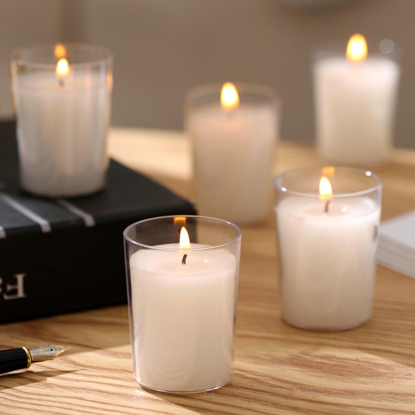 flamecan (Set of 24) Votive Candles, Unscented White Wax, for Wedding, Birthday, Party, Spa, Holiday, Home Decoration (15 Hour Burn Time) - Image 7