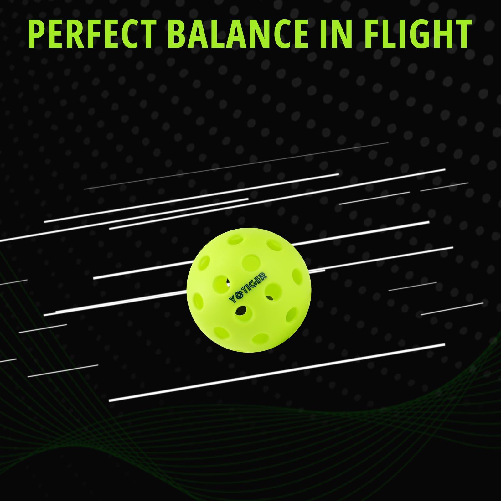 YOTIGER Pickleball Balls, 4 Pack | 12 Pack | 36 Pack - 40 Holes, High Visibility & Bounce, Durable for All Skill Levels - Image 2