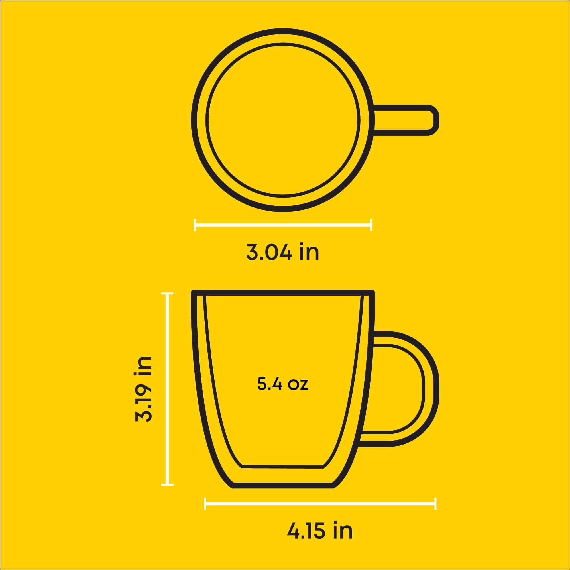 JoyJolt Savor Double Wall Insulated Glasses Espresso Mugs (Set of 2) - 5.4-Ounces - Image 3