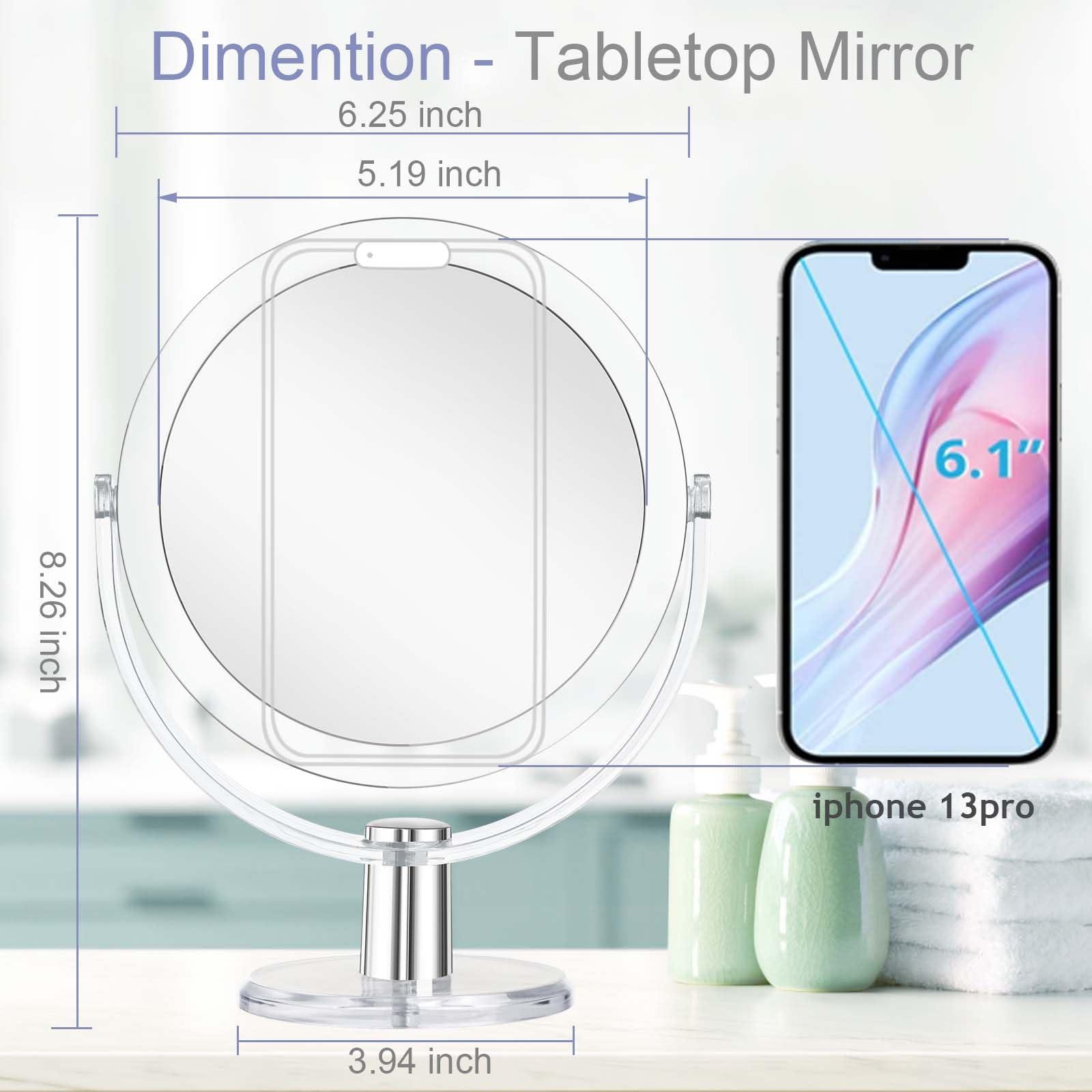 CLSEVXY Vanity Mirror Makeup Mirror with Stand, 1X/15X Magnification Double Sided 360 Degree Swivel Magnifying Mirror, 6.25 Inch Portable Table Desk Counter top Mirror Bathroom Shaving Mirror - Image 3