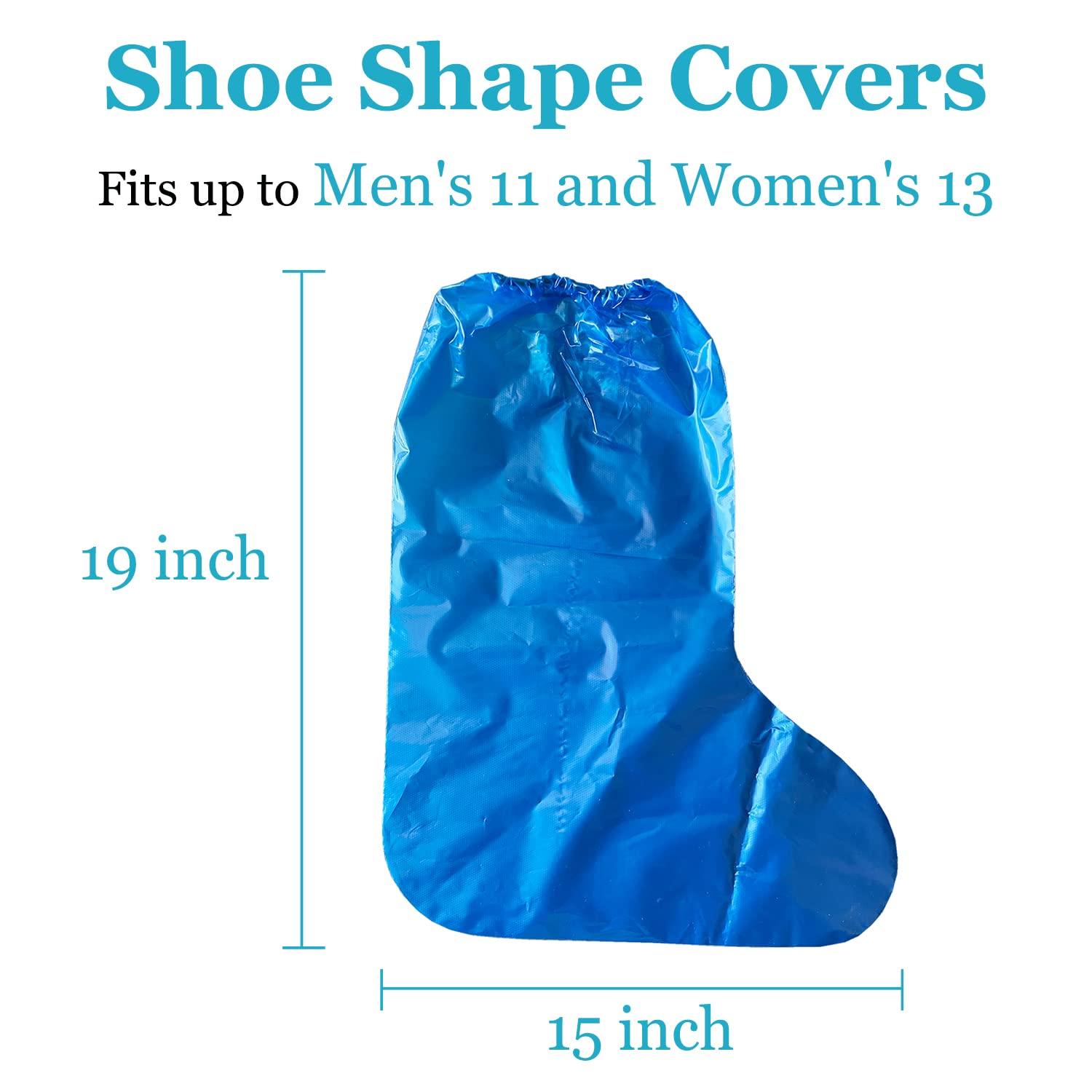 Yuzrbu 50 Pcs (25 Pairs) Disposable Thicken Boot and Shoe Covers 19 inch Tall Extra Large Waterproof Anti-Slip Overshoe - Image 2