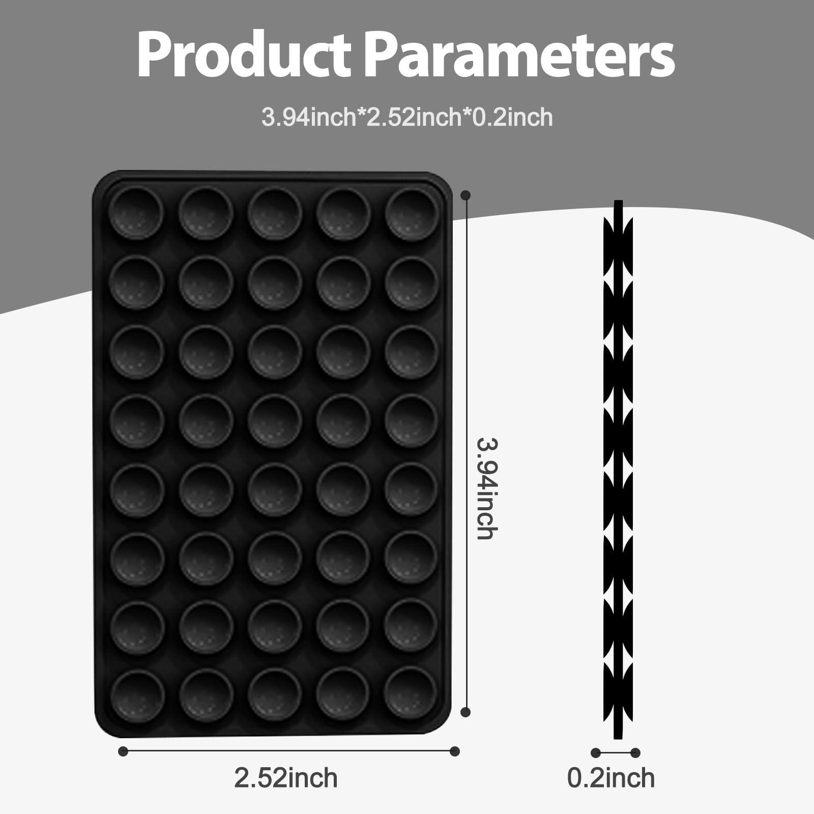 2 Pack Silicone Octo Cup Buddy Sticky Grip Holder for Cellphone, Silicone Suction Cup Phone Case Mount Double Sided, Hands-Free Phone Accessories Strong Grip Holder for Selfie and Video (Black) - Image 3