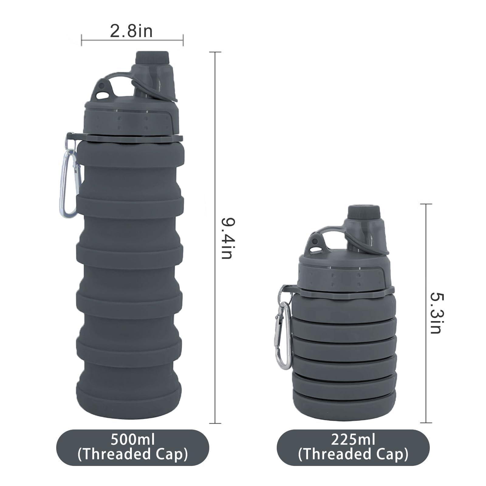 YCTMALL Collapsible Water Bottles Travel water bottle Sports Portable Sport Water Bottle Reusable Water Bottles comes with mountaineering Buckle 500ml silicone Water-proof camping water bottle - Image 3