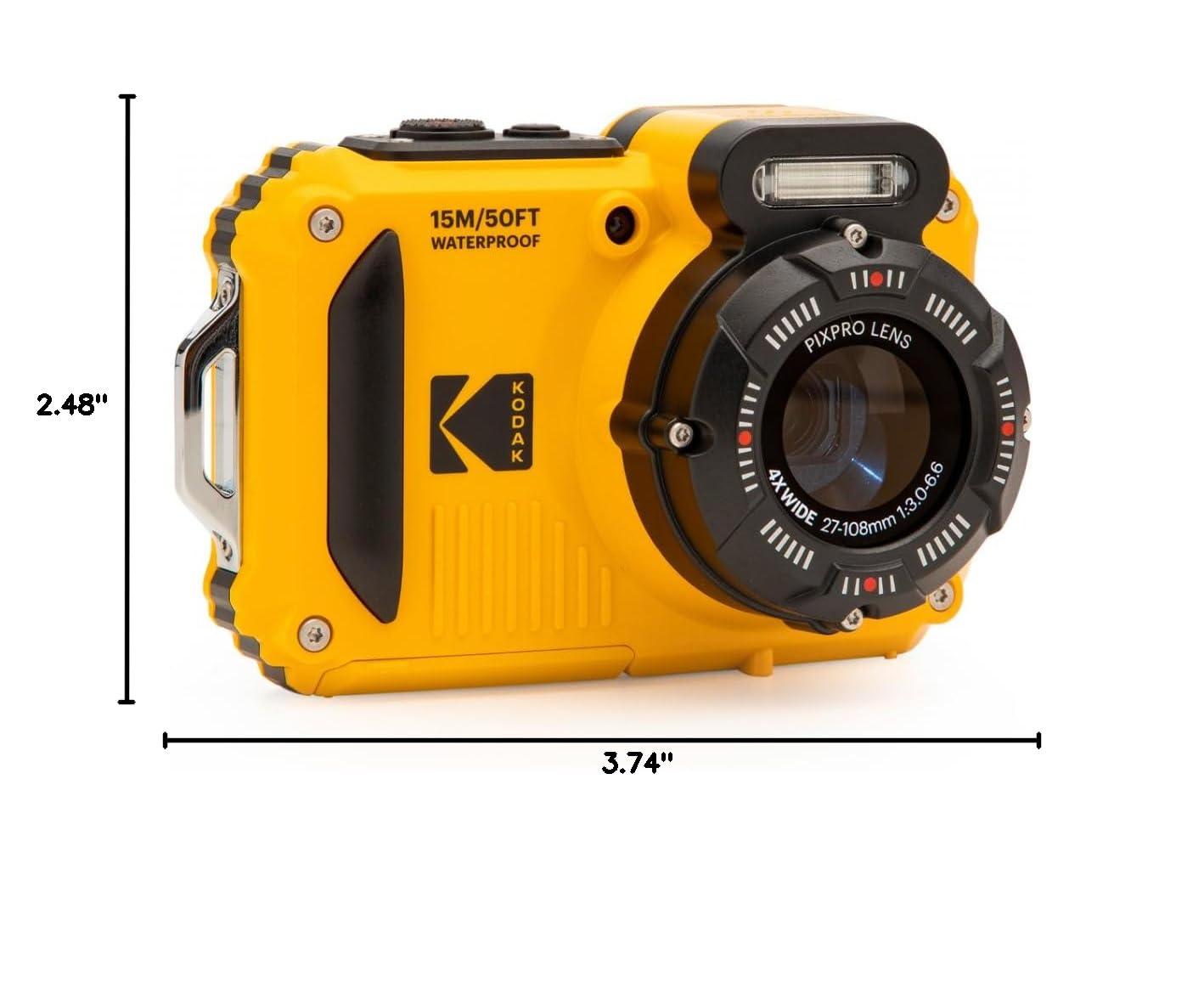 KODAK PIXPRO WPZ2 Rugged Waterproof Shockproof Dustproof WiFi Digital Camera 16MP 4X Optical Zoom 1080P Full HD Video Vlogging Camera 2.7" LCD (Yellow) - Image 12