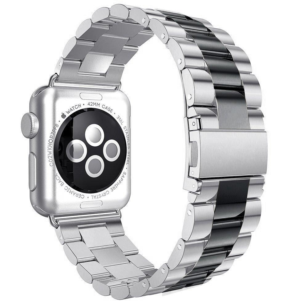 U191U Metal Bands Compatible with Apple Watch Band 41mm 40mm 38mm, Dressy Stainless Steel Chain Strap for Men iWatch Series Ultra/Ultra2/9/8/7/6/5/4/3/2/1 SE, Silver/Black - Image 3