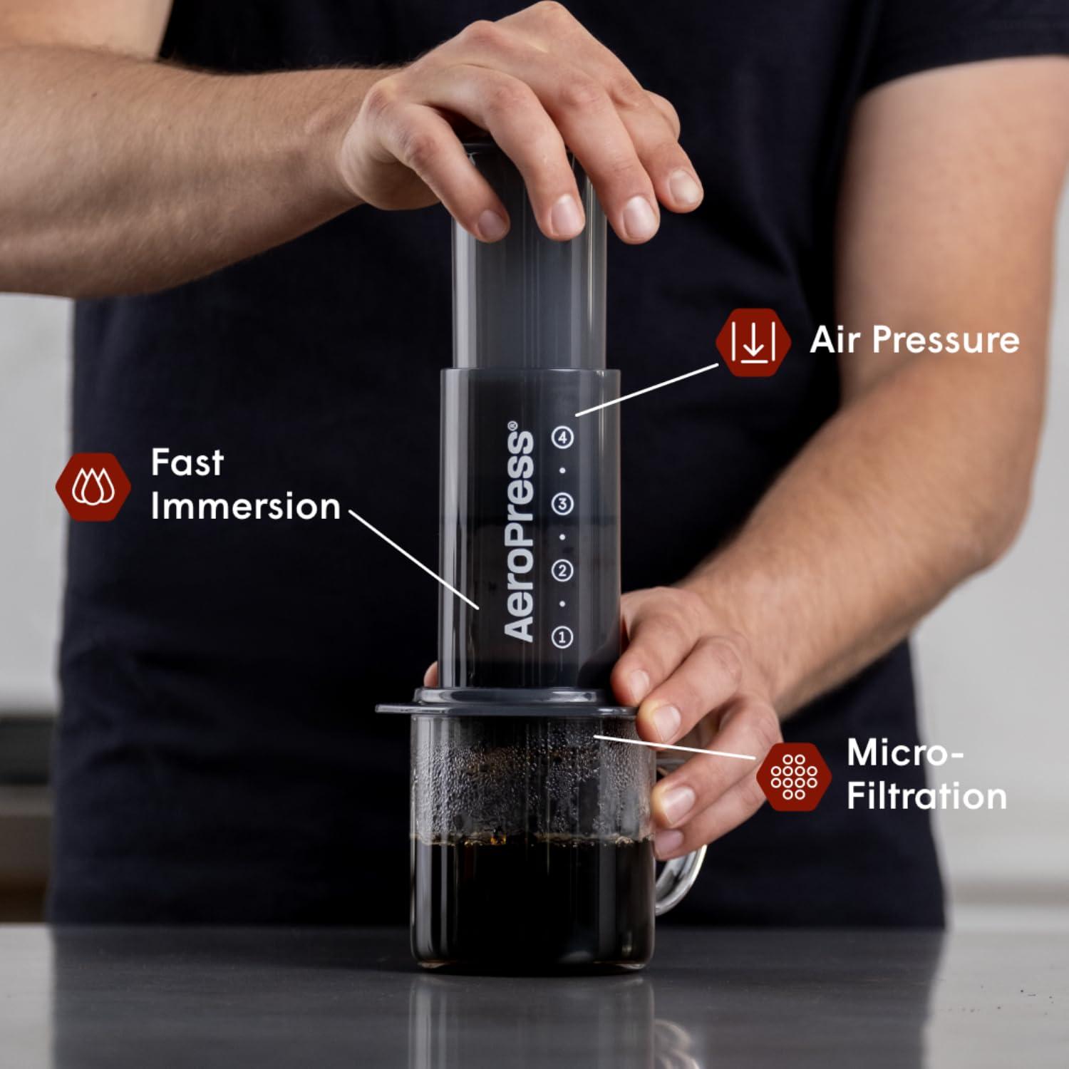 AeroPress Original Coffee Press – 3 In 1 Brew Method Combines French Press, Espresso, Full Bodied Coffee Without Grit or Bitterness, Small Portable Coffee Maker for Camping & Travel - Image 3