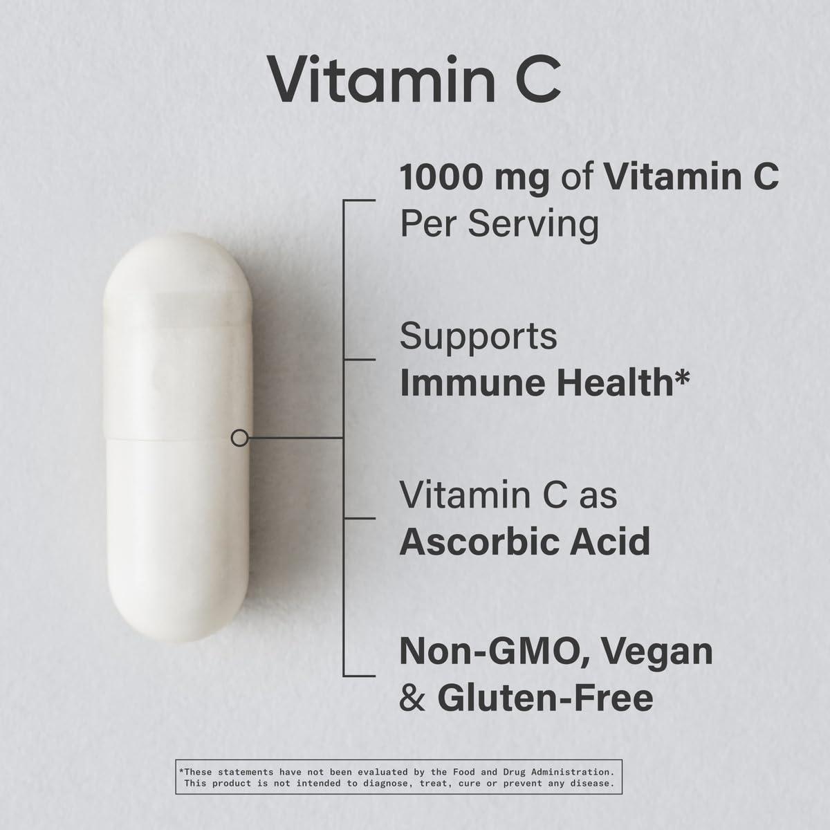 Sports Research Vitamin C 1000mg - Non-GMO Project Verified Ascorbic Acid Vitamin C Supplement for Immune Support & Antioxidant Protection | Vegan Friendly, 8 Month Supply (240 Count) - Image 2