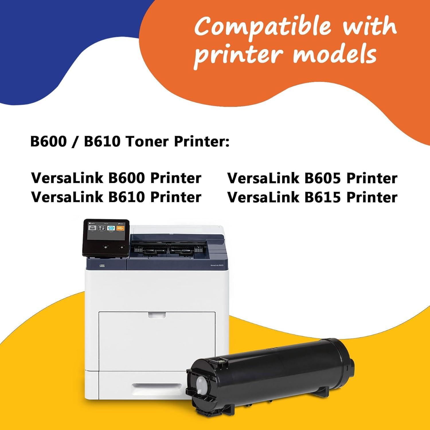 VersaLink B600/B610 Toner Cartridge (1-Pack, Black): 106R03940 Toner Cartridge Replacement for Xerox VersaLink B600 B610 B605 B615 Printer - Image 2