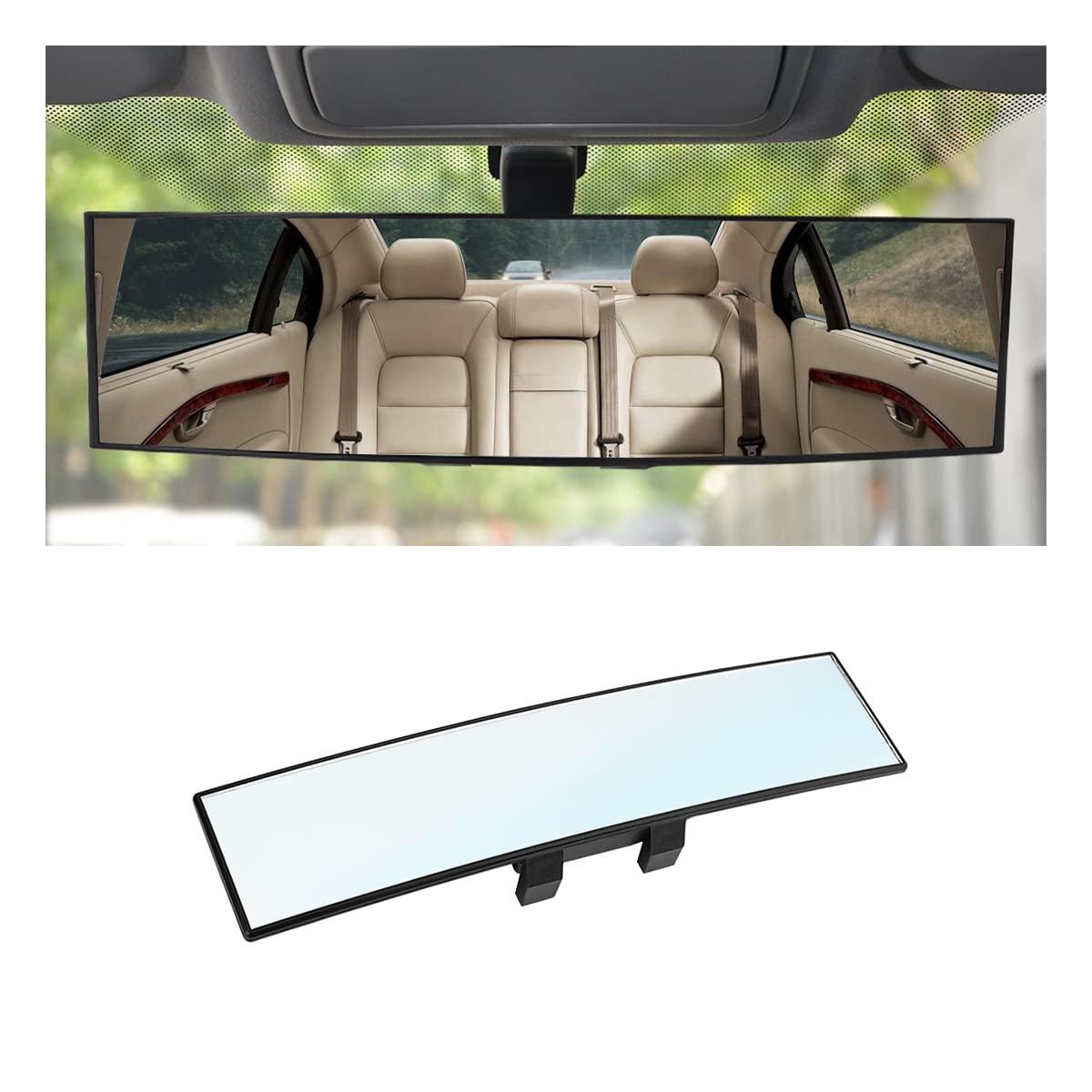 8sanlione Car Rearview Mirrors, Shock Resistant Interior Clip-on Panoramic Rear View Mirror for Car, Wide Viewing Range, 12 inch HD Universal Use for Cars, SUVs, Trucks, Vehicles (White) - Image 8