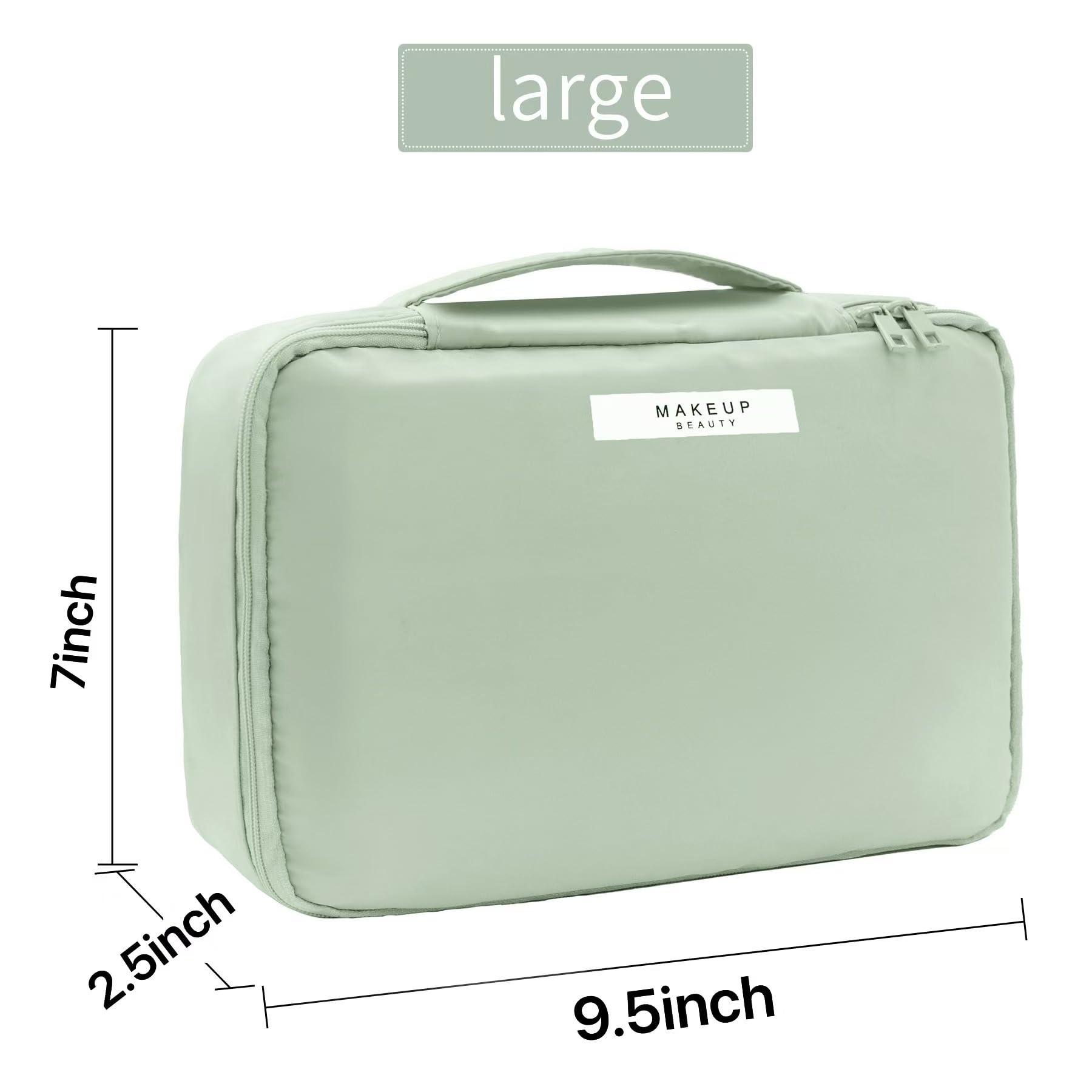 Queboom Travel Makeup Bag Cosmetic Bag Makeup Bag Toiletry bag for women and men (Green) - Image 7