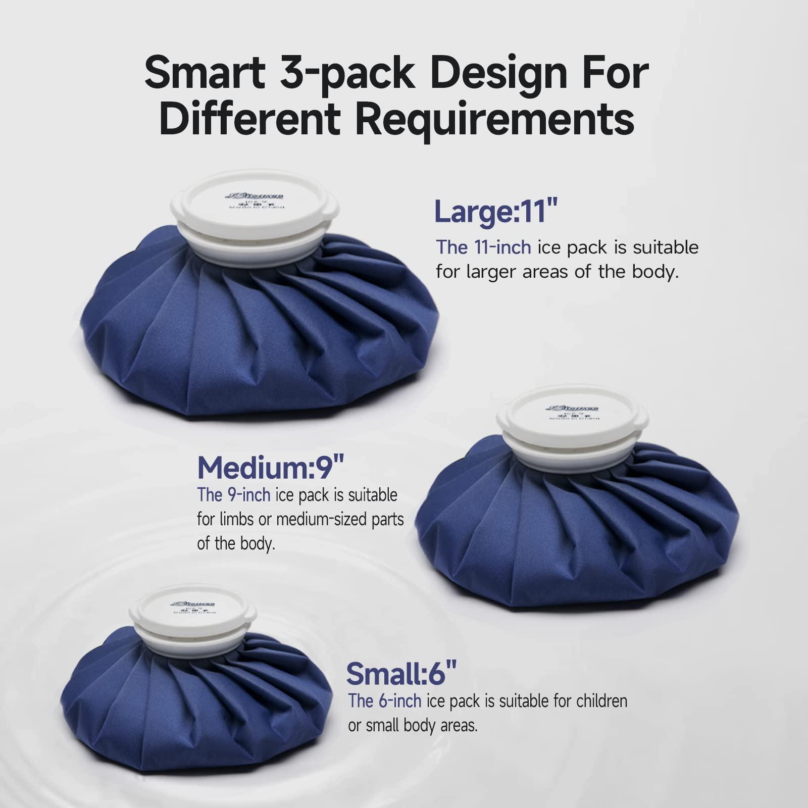 BICAREE Ice Pack for Injuries Reusable, Ice Bags Hot Water Bag for Hot & Cold Therapy and Pain Relief with Cover, No-Leak Elastic Breathable Ice Bag, Size 9" - Image 7