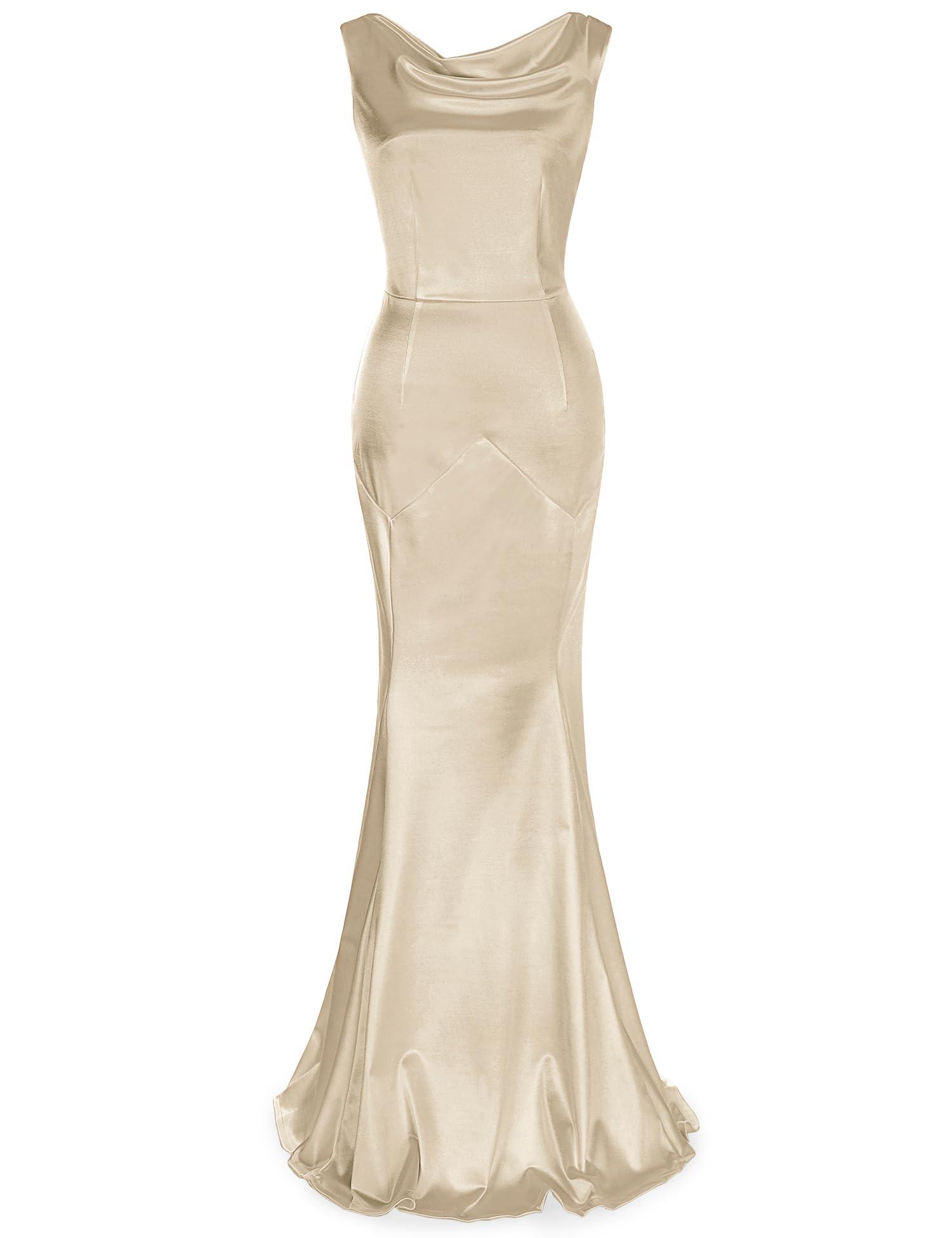 MUXXN Women's 30s Brief Elegant Mermaid Sleeveless Gowns Formal Evening Dress