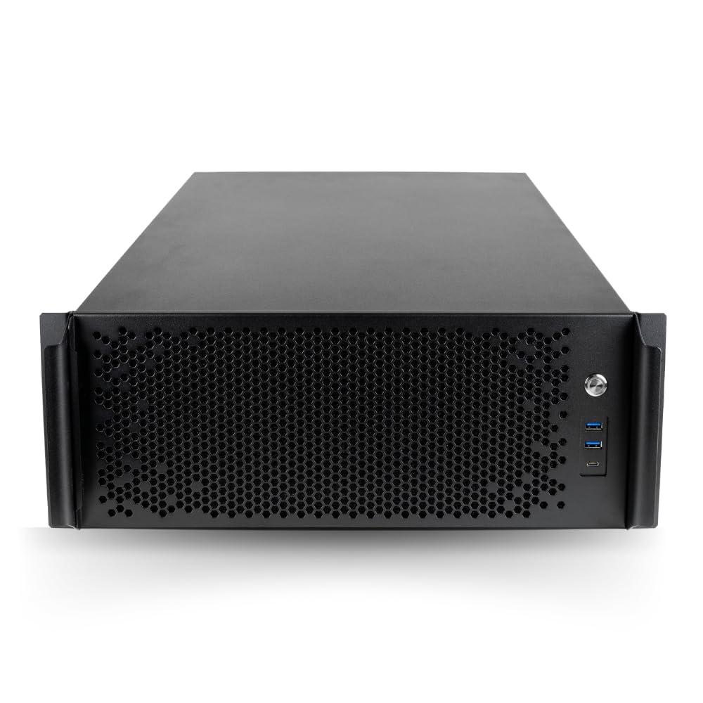 Quiet Rackmount Computer (3.2-5.1GHz Intel Core i9-14900KF CPU, RTX 5090, 192GB DDR5 RAM, 4TB SSD + 3TB HDD, W11Pro) - 4U Rack Mount Server or Workstation Desktop PC for Home, Business and Gaming