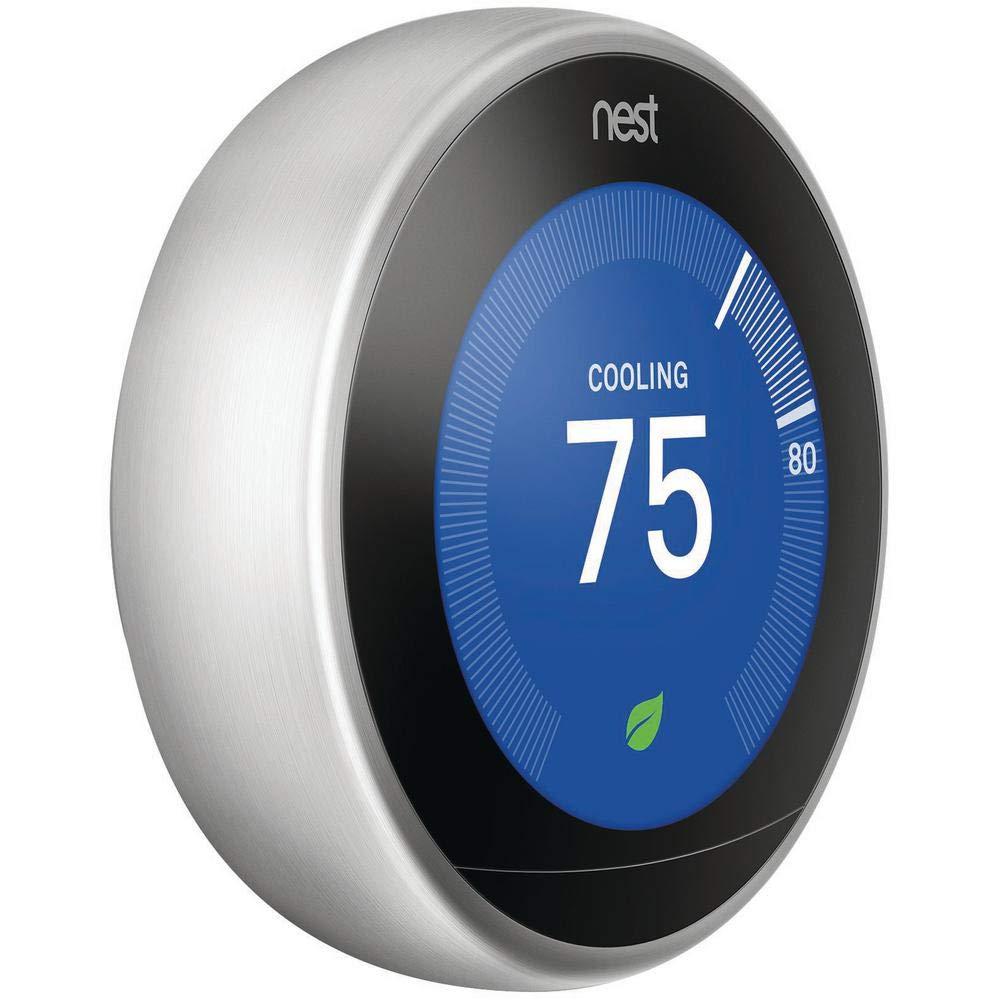 Google Nest T3019US Learning Thermostat 3rd Gen Smart Thermostat, Polished Steel Bundle with 2-Pack Deco Gear WiFi Smart Plug - Image 5