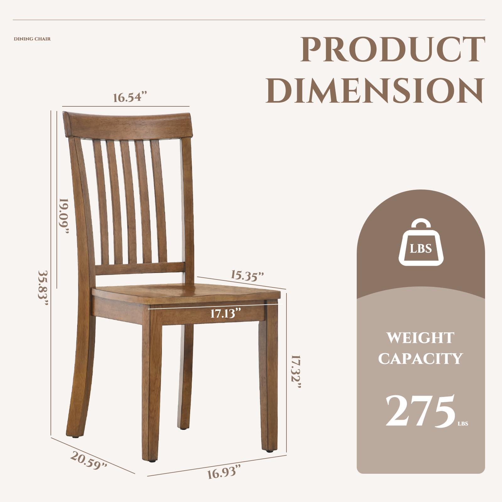 COLAMY Wooden Dining Chairs Set of 4, Spindle High Back Windsor Kitchen Side Chair, Farmhouse Dining Chairs for Kitchen and Dining Room, Light Brown - Image 2