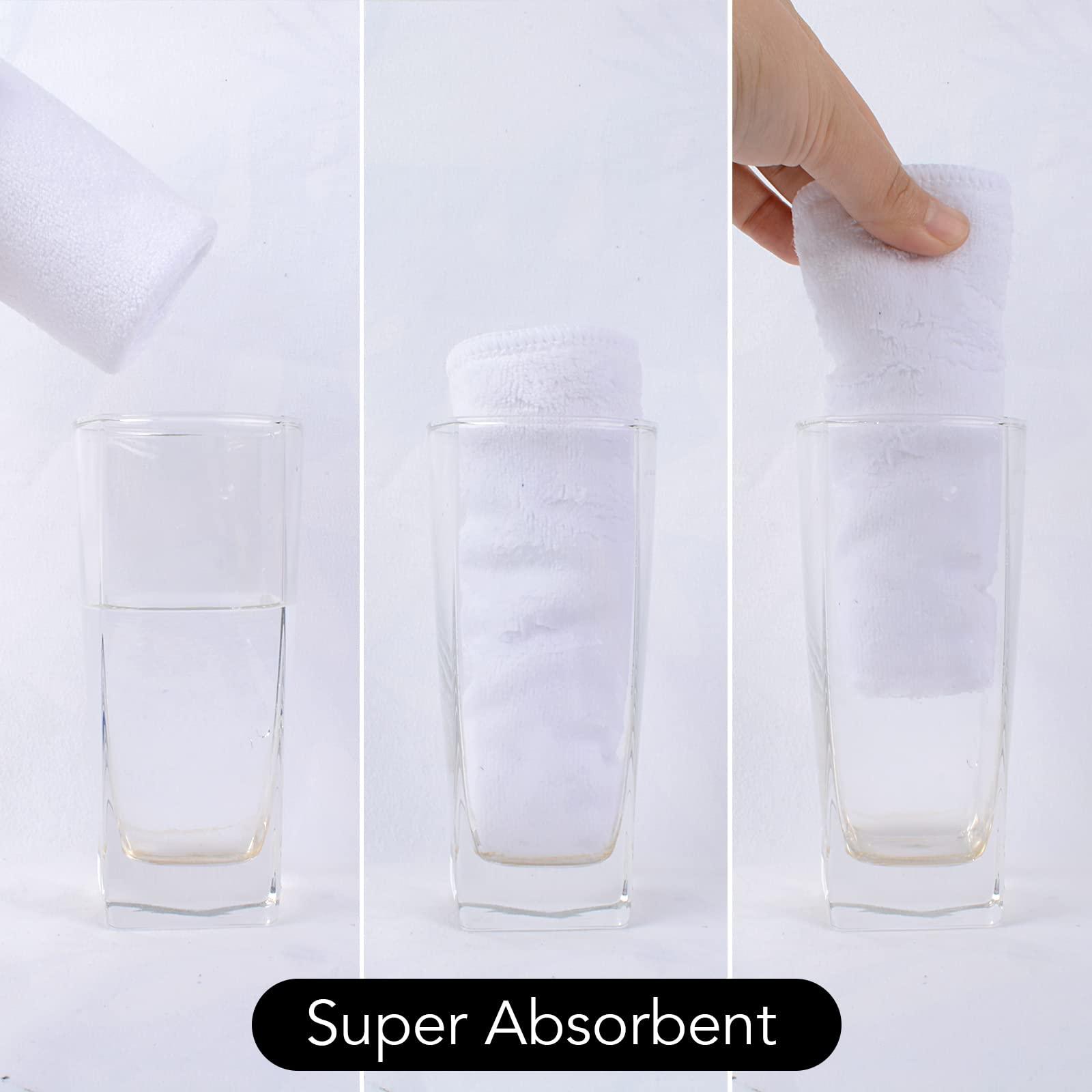 SINLAND Microfiber Facial Cloths Fast Drying Washcloth 12inch x 12inch White 6 pack - Image 5