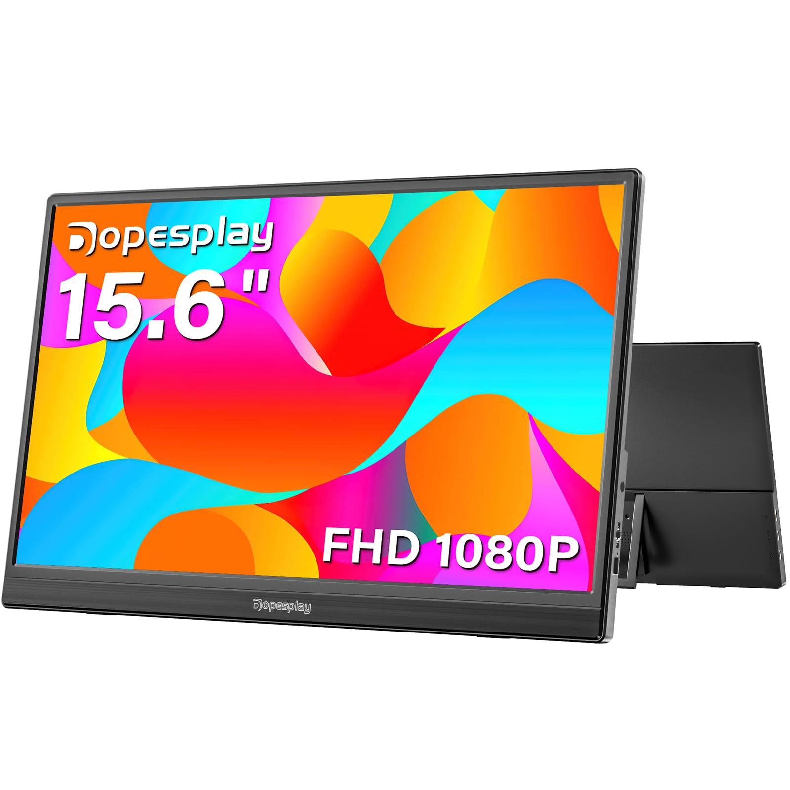 Portable Monitor, 15.6" FHD 1080P Travel Portable Monitor for Laptop, Ultra-Slim External Portable Screen for Laptop with Kickstand, Screen Extender for Laptop PC Mac Phone PS4/5 Xbox Switch