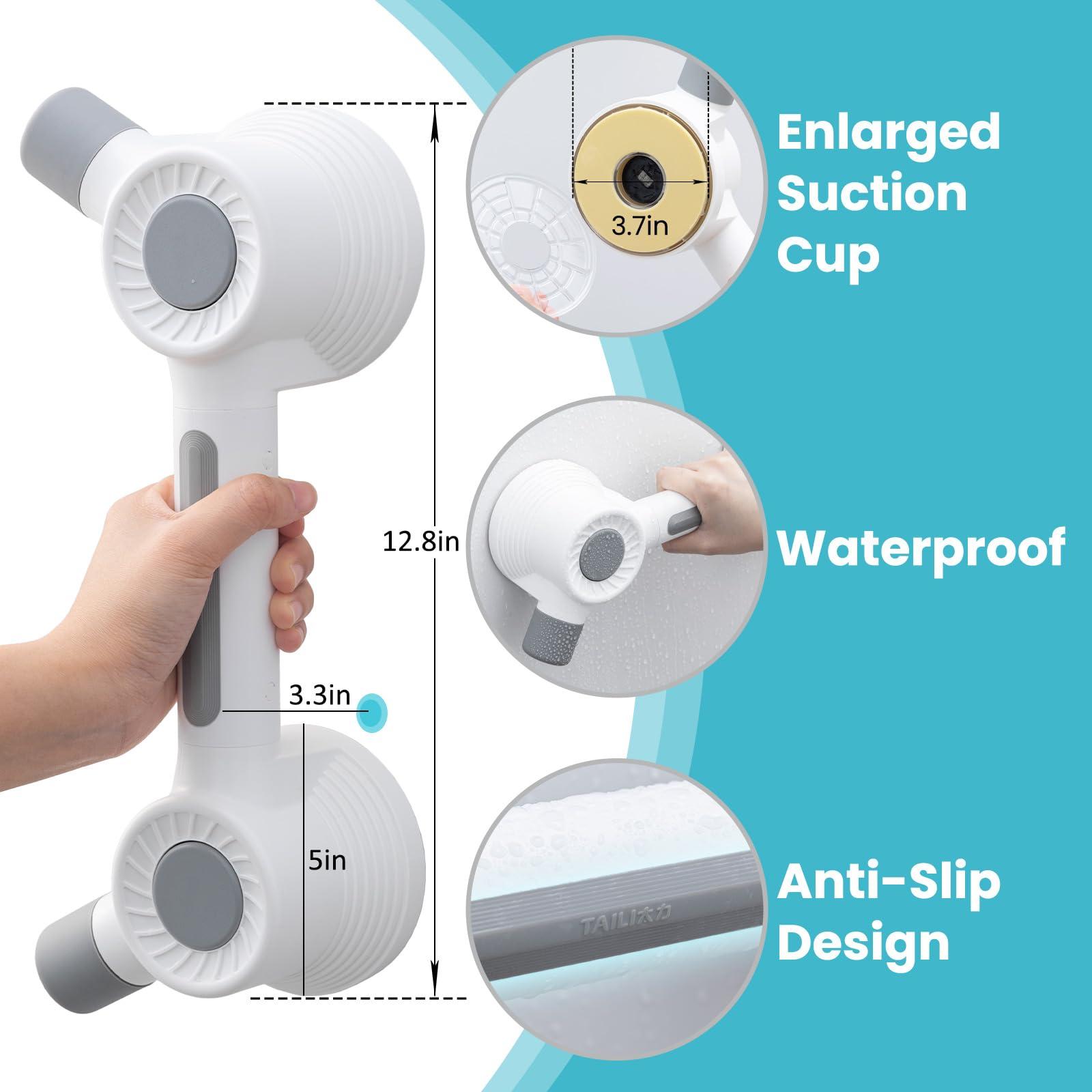 TAILI Grab Bars for Bathtubs and Showers, Super Strong Adhesive Grab Bar for Seniors, Bathroom Safety Grip for Microcrack Tile, Shower Handles Rails for Elderly,Drill-Free Waterproof(350 lbs Capacity) - Image 2