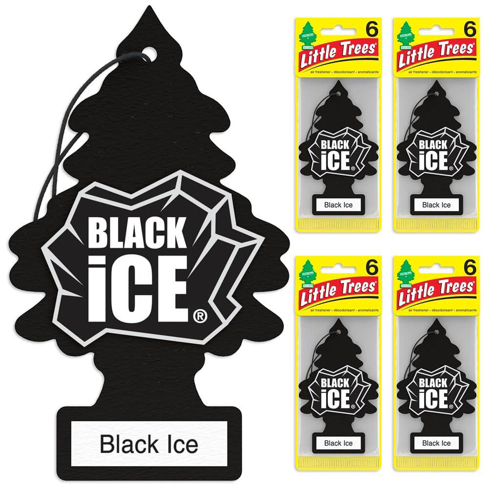 LITTLE TREES Air Fresheners Car Air Freshener. Hanging Tree Provides Long Lasting Scent for Auto or Home. Black Ice, 24 Air Fresheners - Image 2
