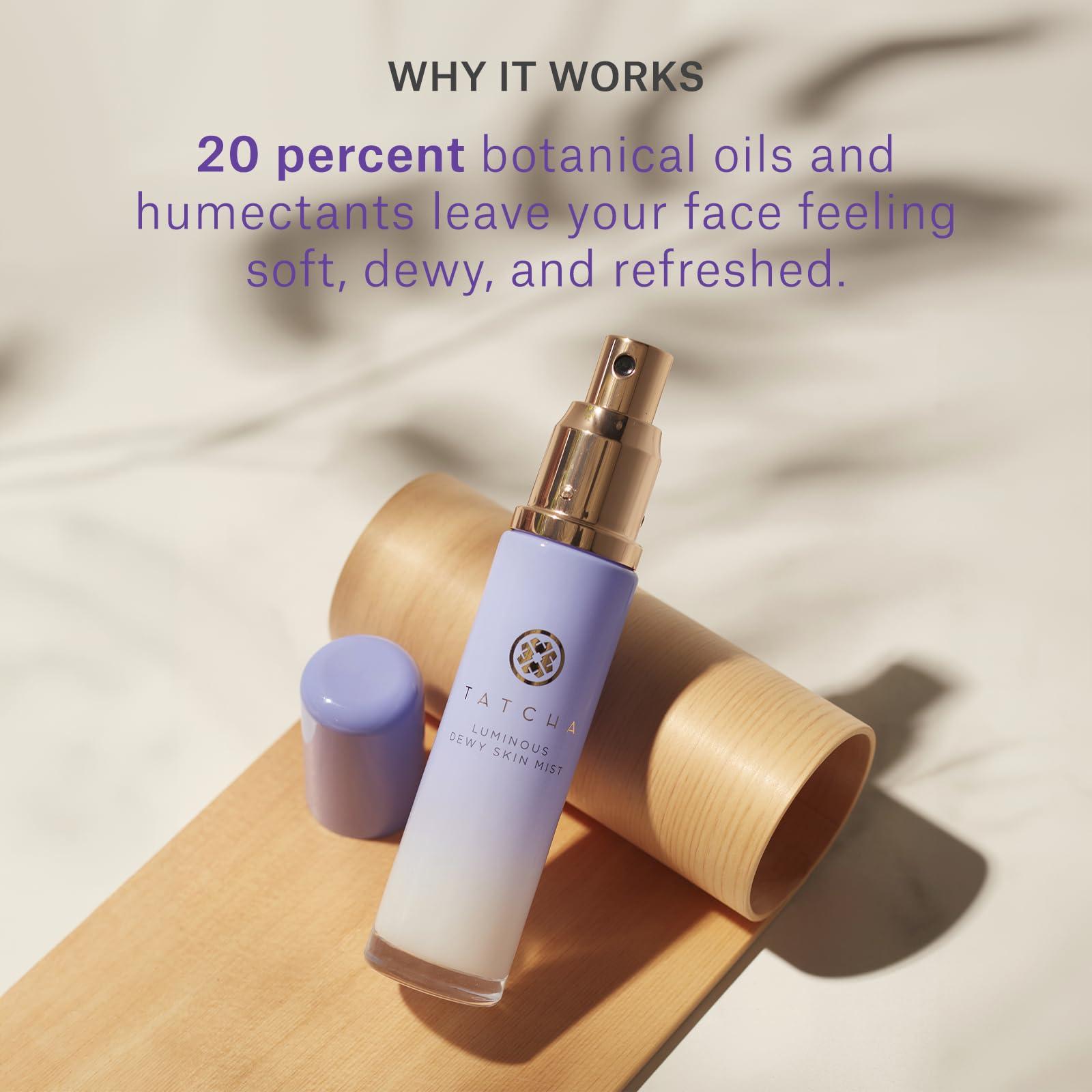 Tatcha Luminous Dewy Skin Mist | 2-in-1 Hydrator & Finishing Spray with Hyaluronic Acid for a Dewy Glow | 1.35 oz - Image 3