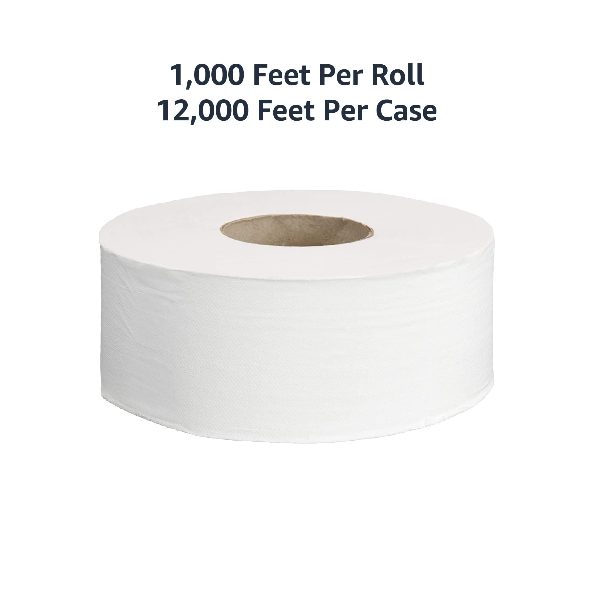 AmazonCommercial 2-Ply White 9' Jumbo Roll Toilet Paper/Bath Tissue (416972)|Bulk for Business |Septic Safe |Compatible with Universal Dispensers|FSC Certified |1000 feet per Roll (12 Rolls)() - Image 2